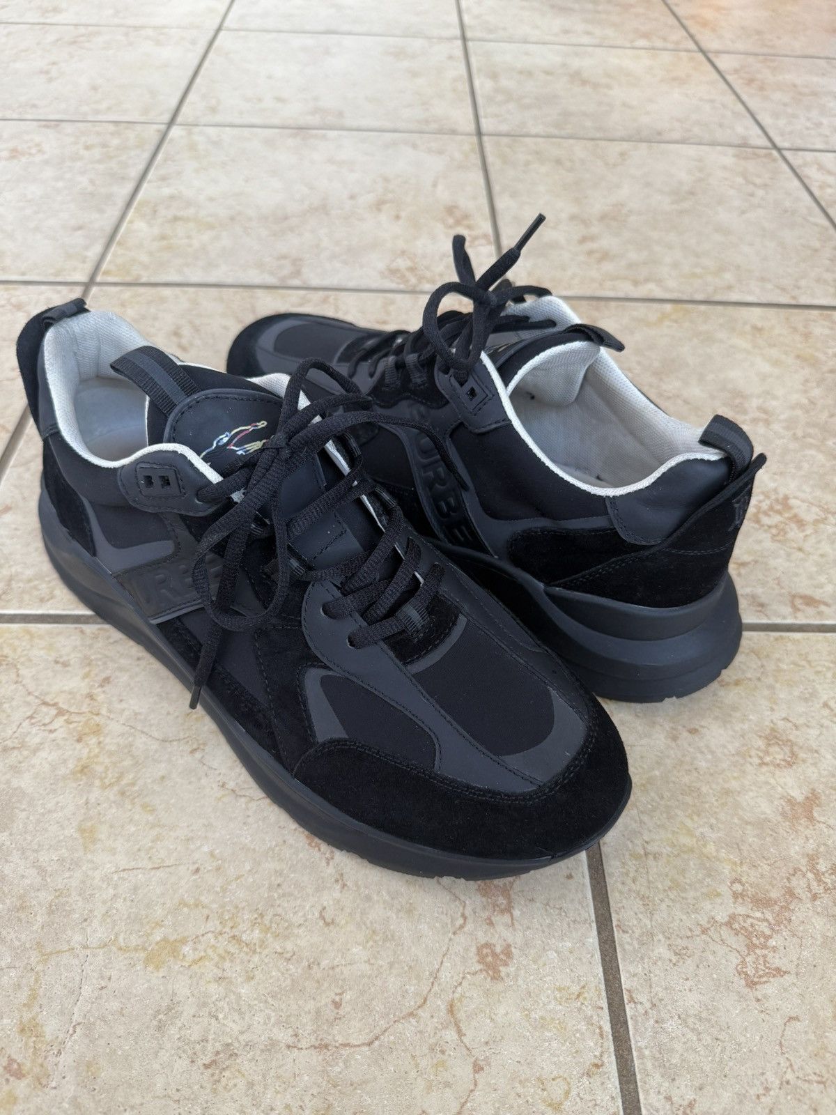 Burberry BURBERRY SEAN TRIPLE BLACK SNEAKERS Size US 12.5 / EU 45-46 - 10 Thumbnail