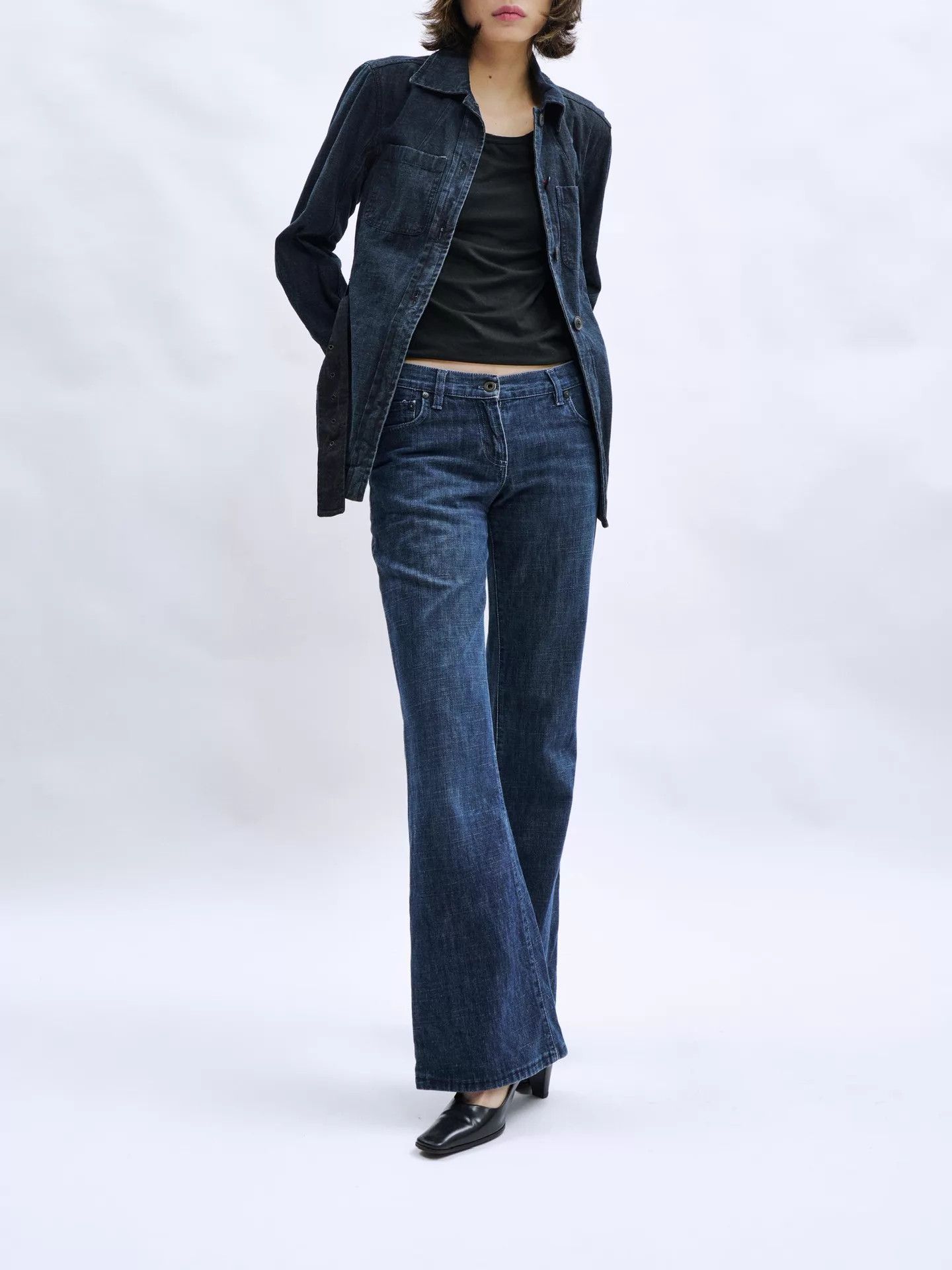Miu Miu MIU MIU 2000s Y2K Low-Rise Flared Washed Jeans Size 26" / US 2 / IT 38 - 2 Thumbnail