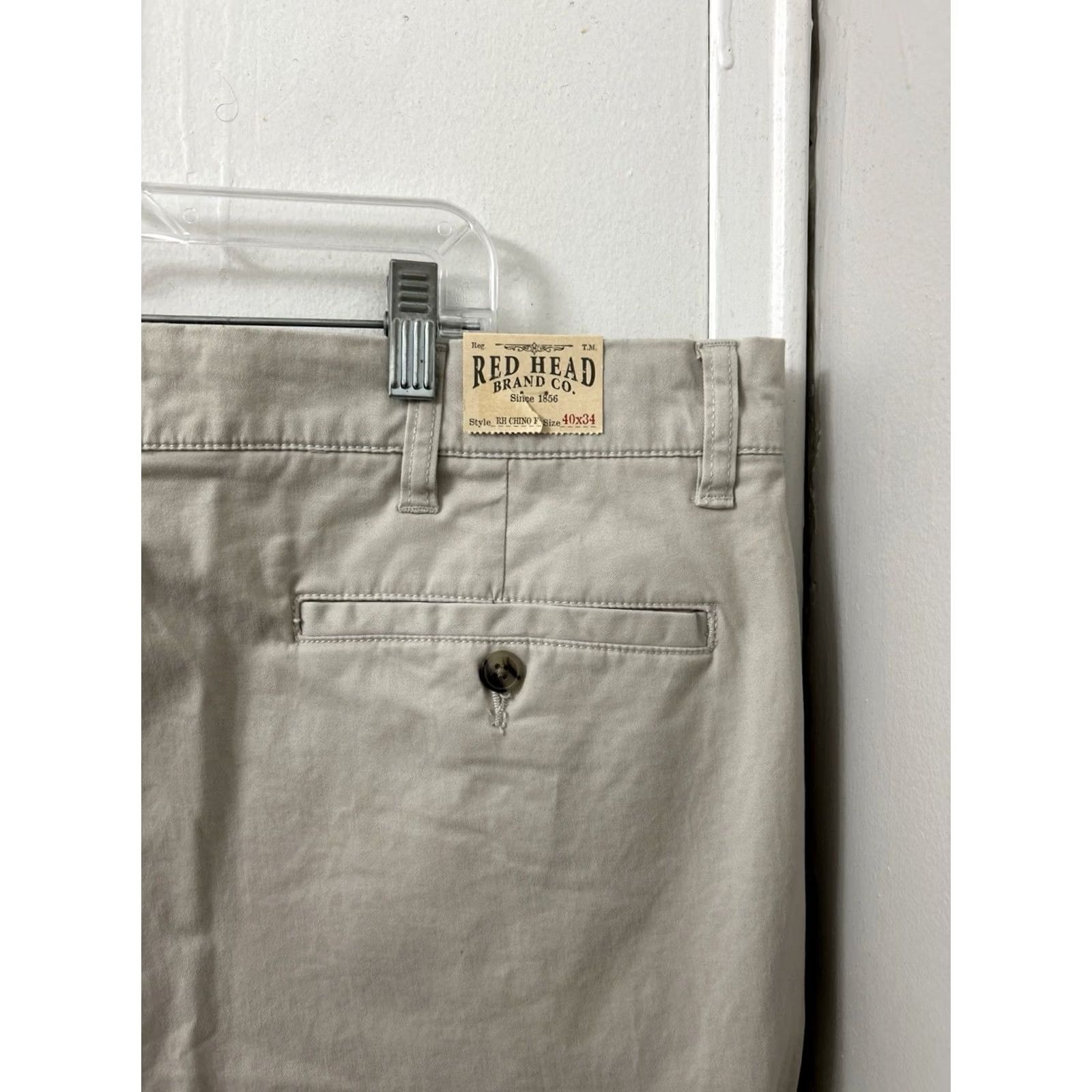 CO VINTAGE not applicable RedHead Brand Co Chino Pants Mens 40x34 Tan Khaki Straight Leg YKK Stretch NWT Size US 40 / EU 56 - 4 Thumbnail