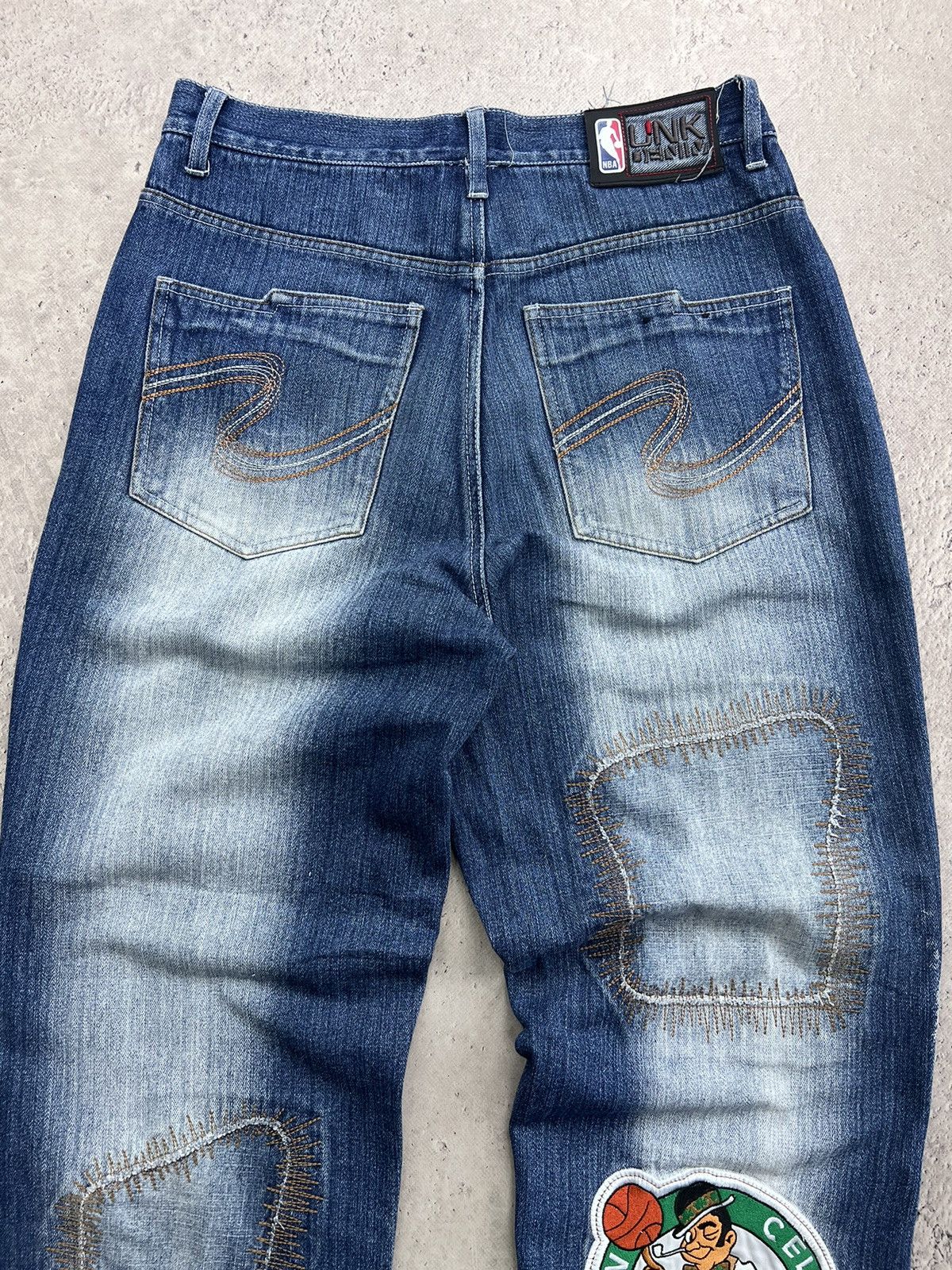 NBA × Vintage VINTAGE NBA UNK DENIM BAGGY JEANS JERSEY Y2K Size US 32 / EU 48 - 10 Thumbnail