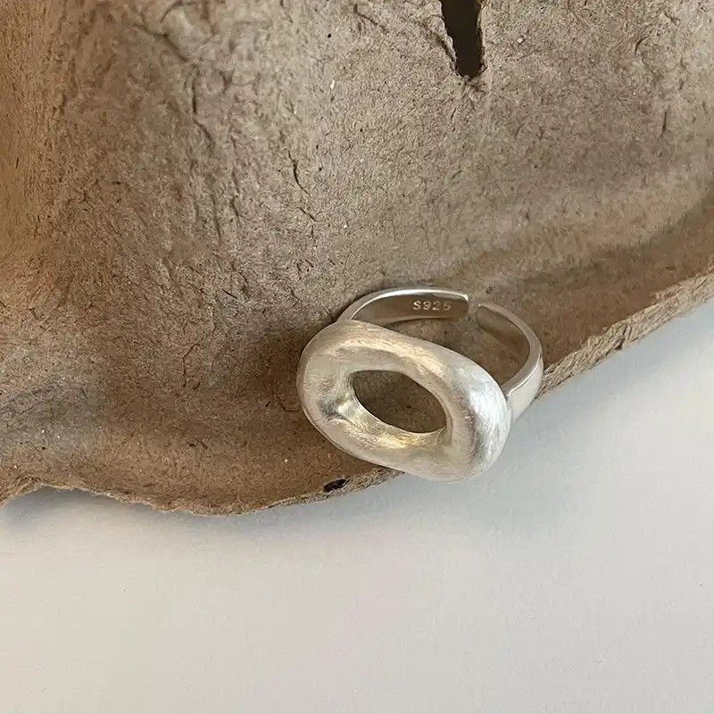 Jewelry × Sterling Silver × Vintage 925 Sterling Silver Simple Hollow Rings Size ONE SIZE - 1 Thumbnail