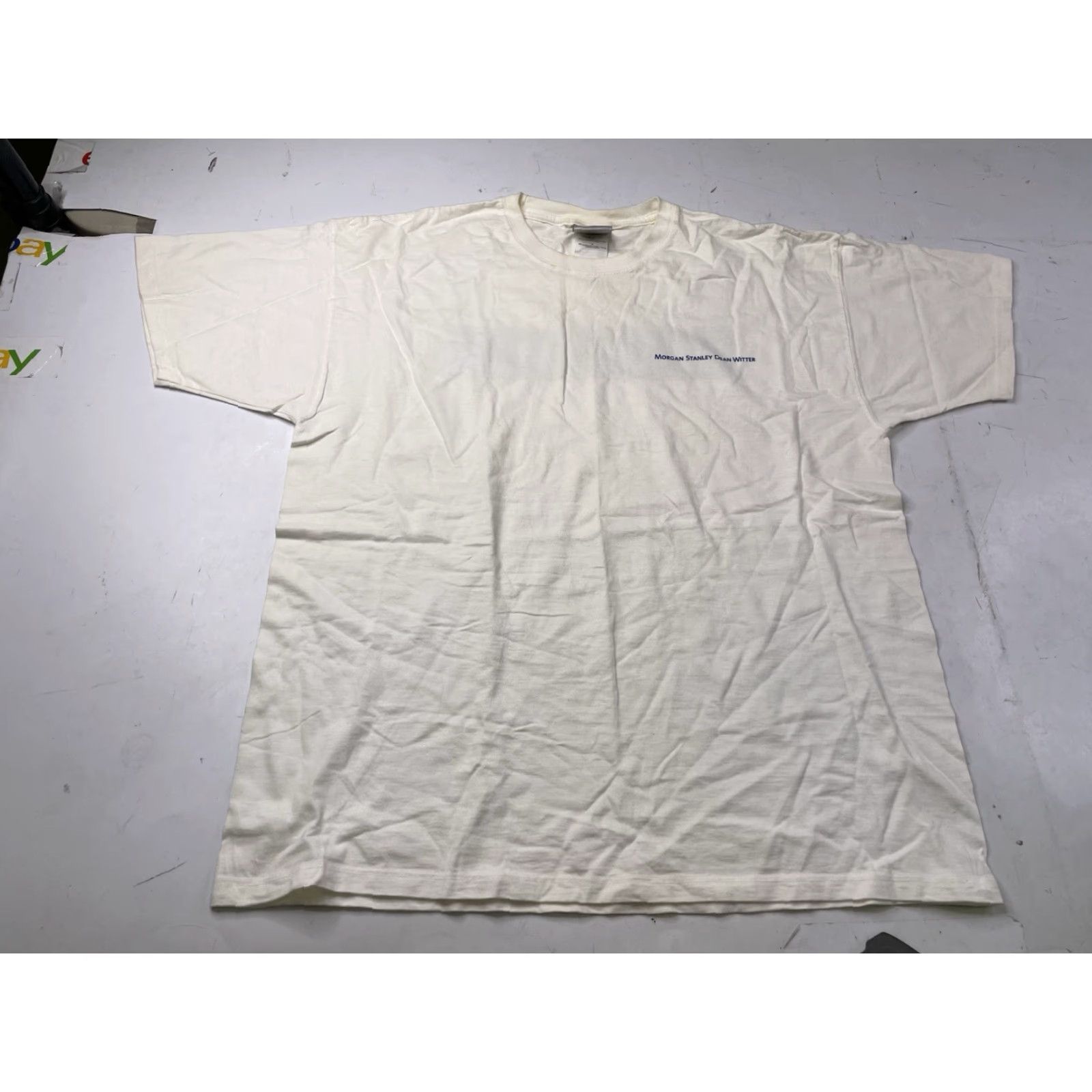 Jerzees VINTAGE Morgan Stanley Dean Witter NYC Investment Banker T-shirt Mens L White 1990s Embellished Tee Men's Shirt Size US L / EU 52-54 / 3 - 3 Thumbnail