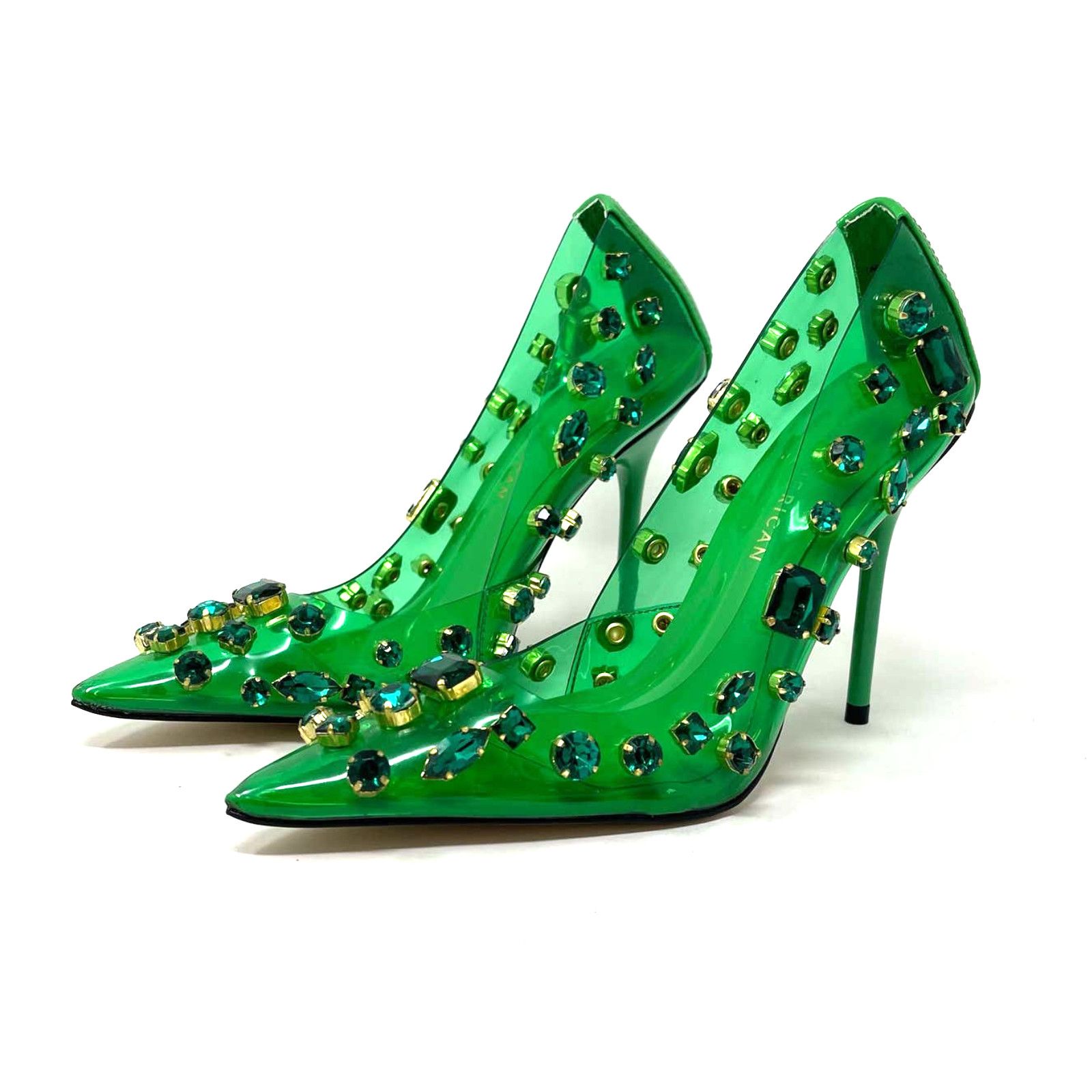 Good American Good American Diamonds Are Forever Heels 6.5 Green GSH008-X Size US 6.5 / IT 36.5 - 3 Thumbnail