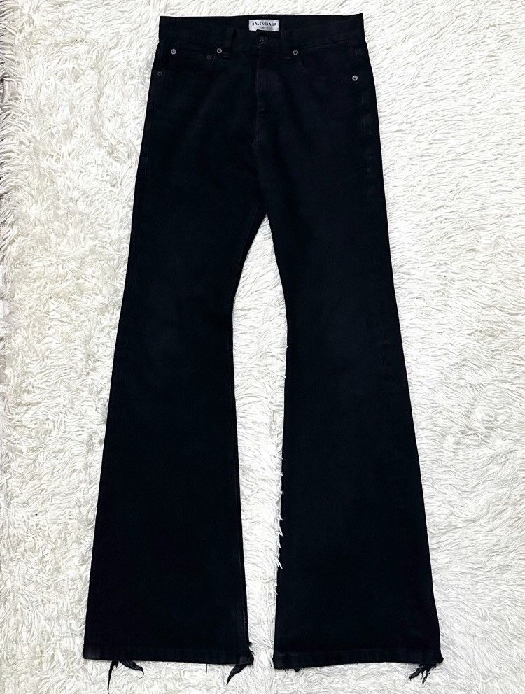 image of Balenciaga Fw22 Show Bull King Lost Flared Trousers Video in Black, Men's (Size 28)