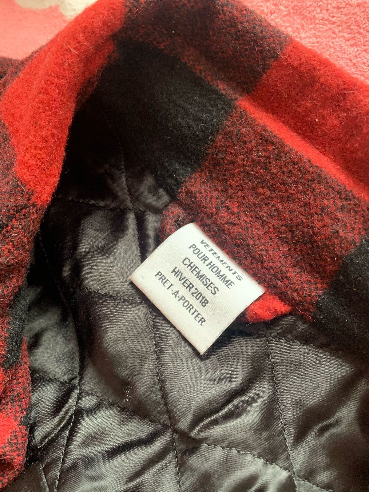 Vetements Padded Flannel Jacket Oversized Sz.M