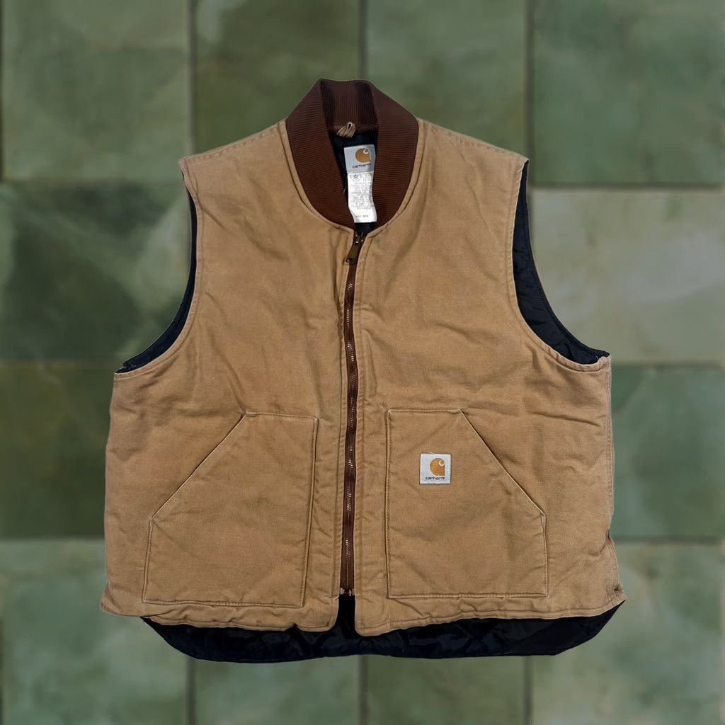 Carhartt VINTAGE Carhartt Vest Mens 2XL Brown Quilted Insulated Zip Lined Workwear USA Size US XXL / EU 58 / 5 - 1 Thumbnail