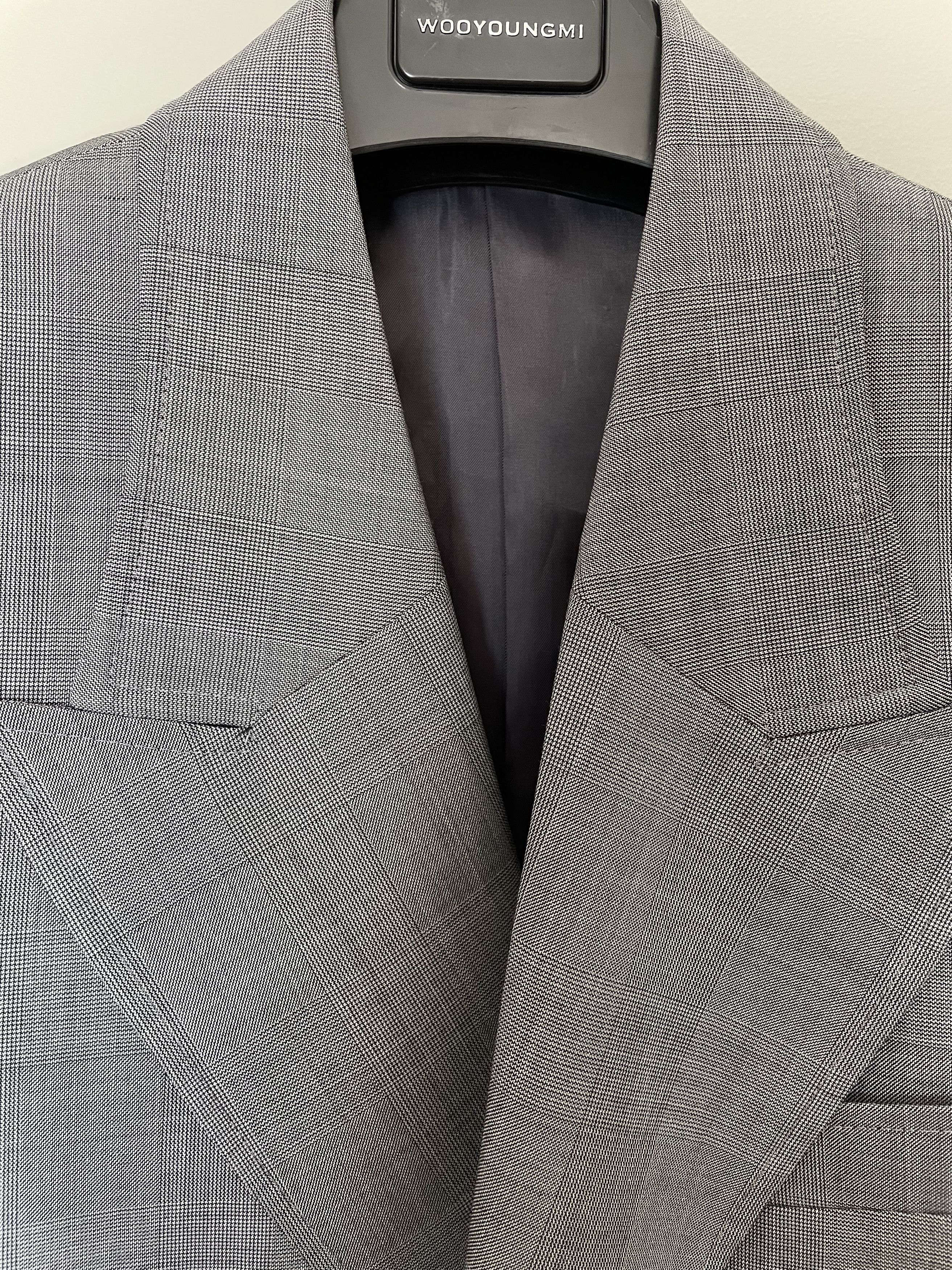 Wooyoungmi GORGEOUS RARE DOUBLE-BREASTED PRINCE OF WALES GREY BLAZER Size 44S - 3 Thumbnail