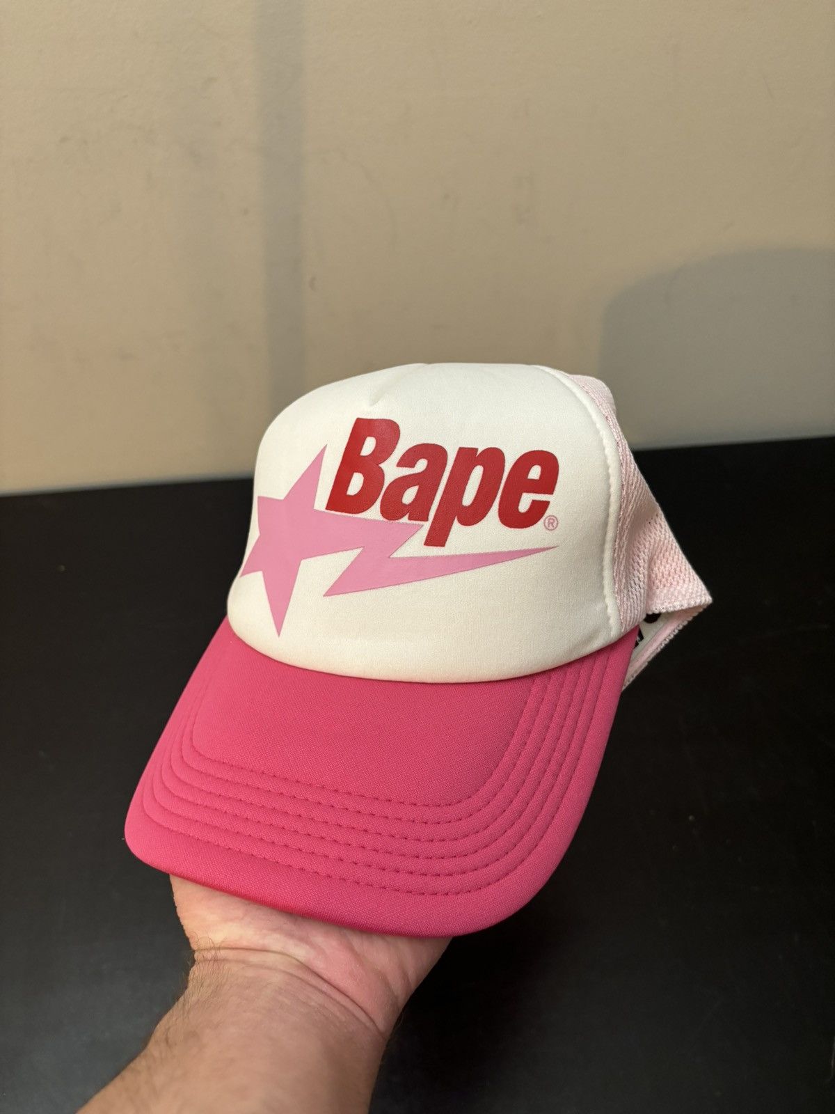 Bape A Bathing Ape Bape Sta Mesh Cap Hat Pink Size ONE SIZE - 1 Thumbnail