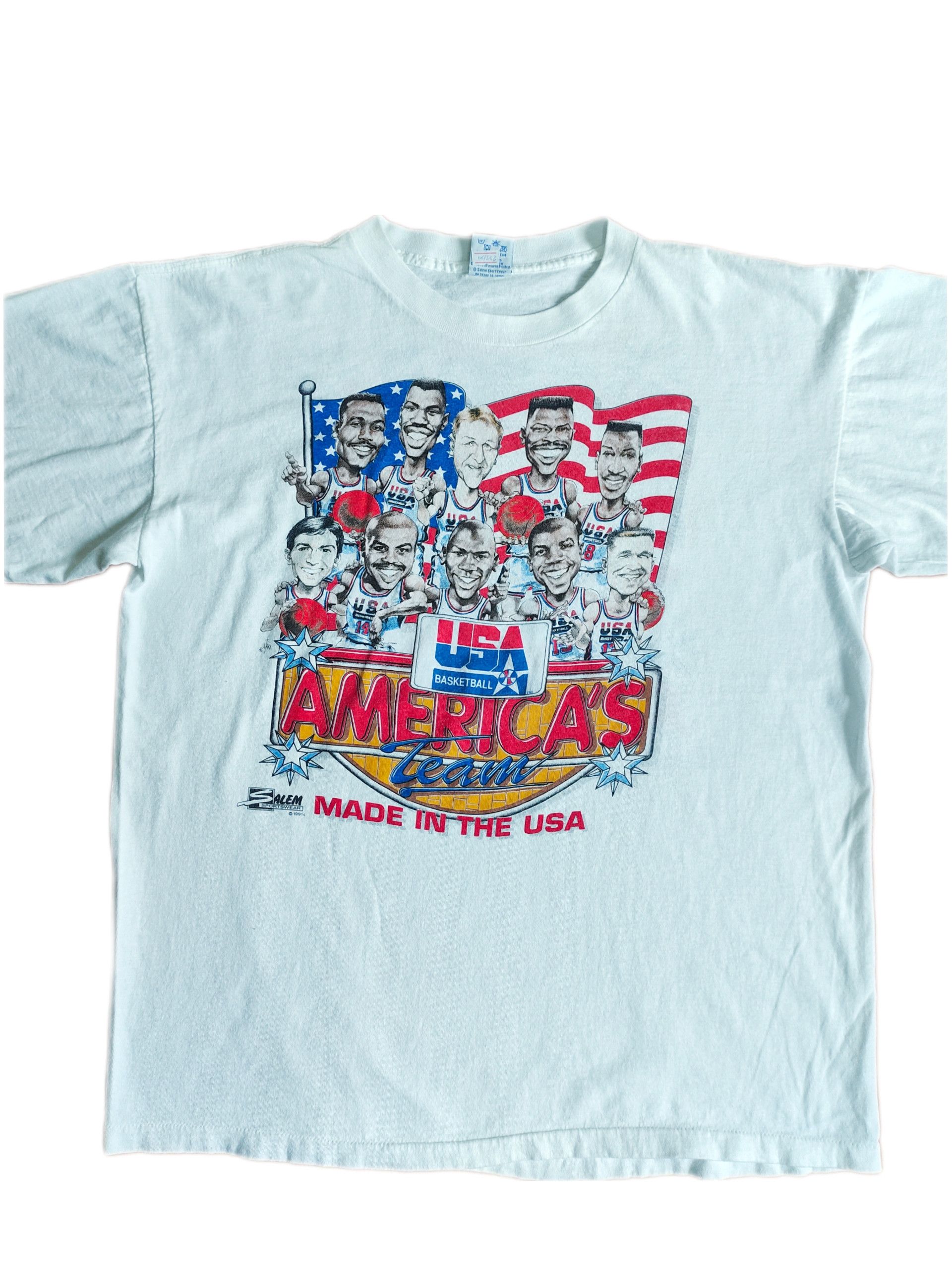 NBA × Vintage Vintage Olympic Dream Team Caricature 90s 2side T-shirt Size US XL / EU 56 / 4 - 4 Thumbnail