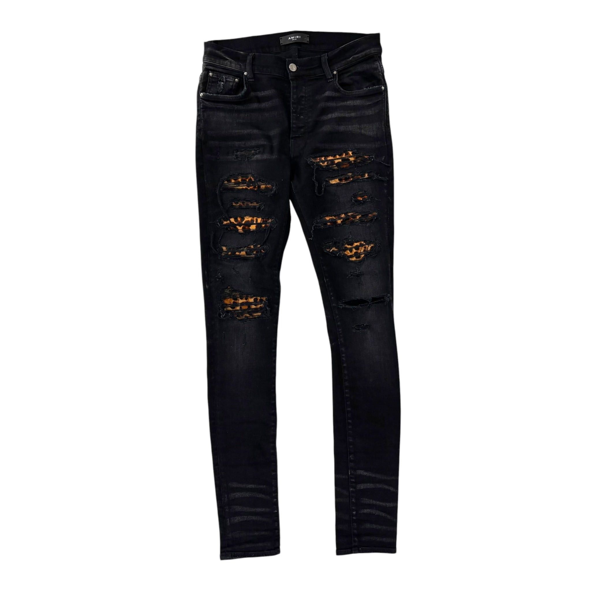 Amiri Cheetah Ribbed Denim Black Size US 30 / EU 46 - 1 Thumbnail
