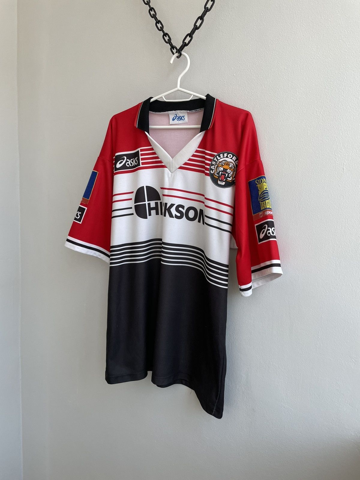 Asics Castleford Tigers 1995 1996 Premiership Rugby Jersey Shirt Size US L / EU 52-54 / 3 - 2 Thumbnail