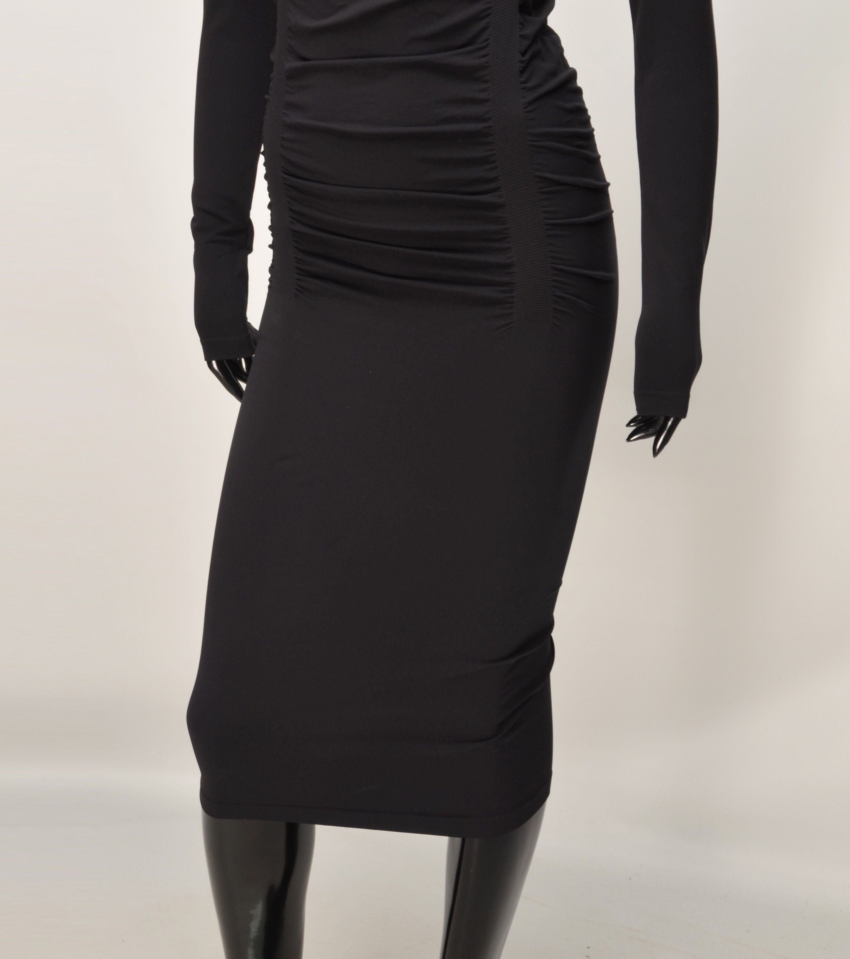Wolford Wolford Stretch Bodycon Ruched Long Sleeve Minimalist Dress Size XS / US 0-2 / IT 36-38 - 3 Thumbnail