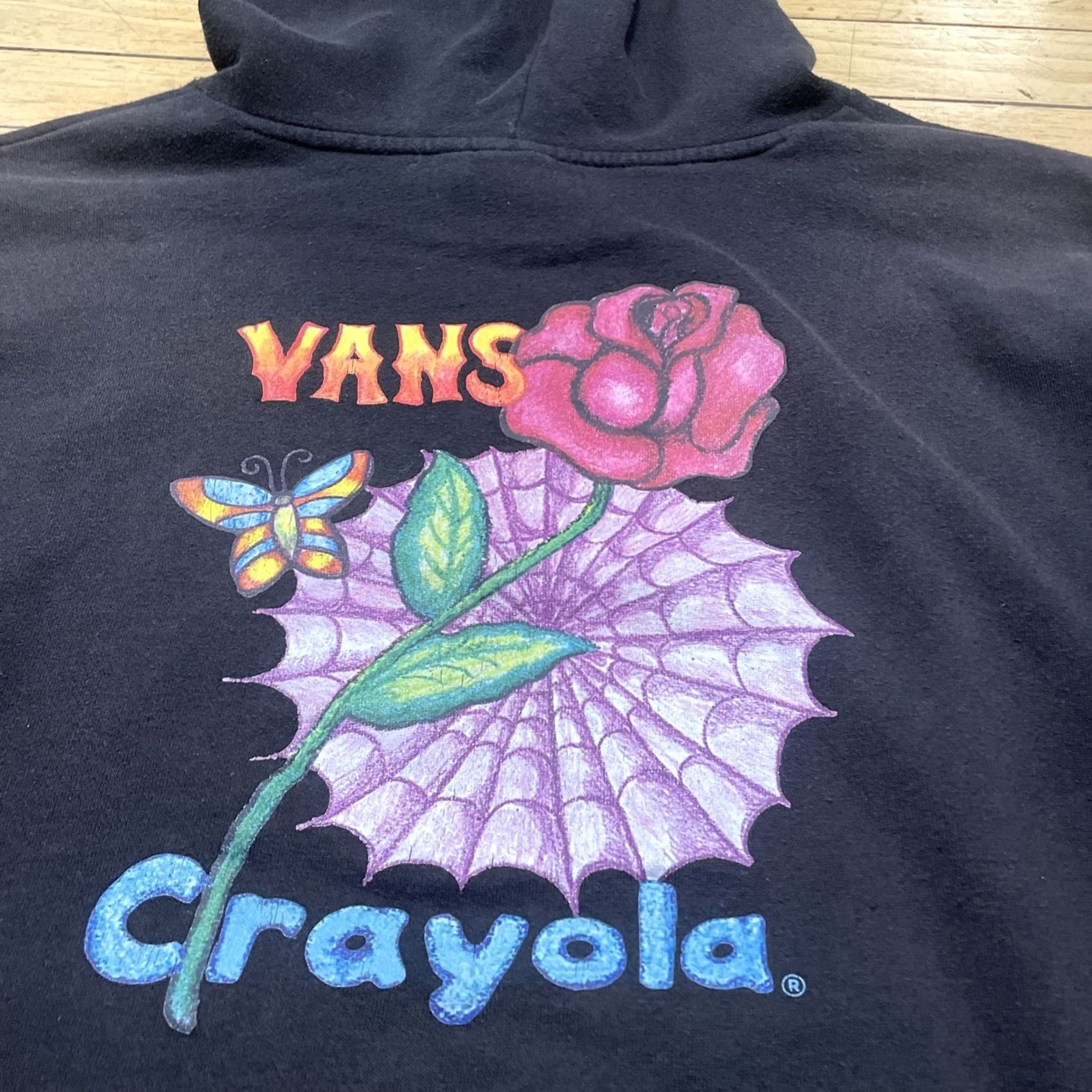 Vans VANS Hoodie Adult XL Black Graphic Floral Crop Crayola Skater School Cement: Pullover, Logo, All Seasons, Lined, Unisex Adults, Streetwear Size XL / US 12-14 / IT 48-50 - 3 Thumbnail