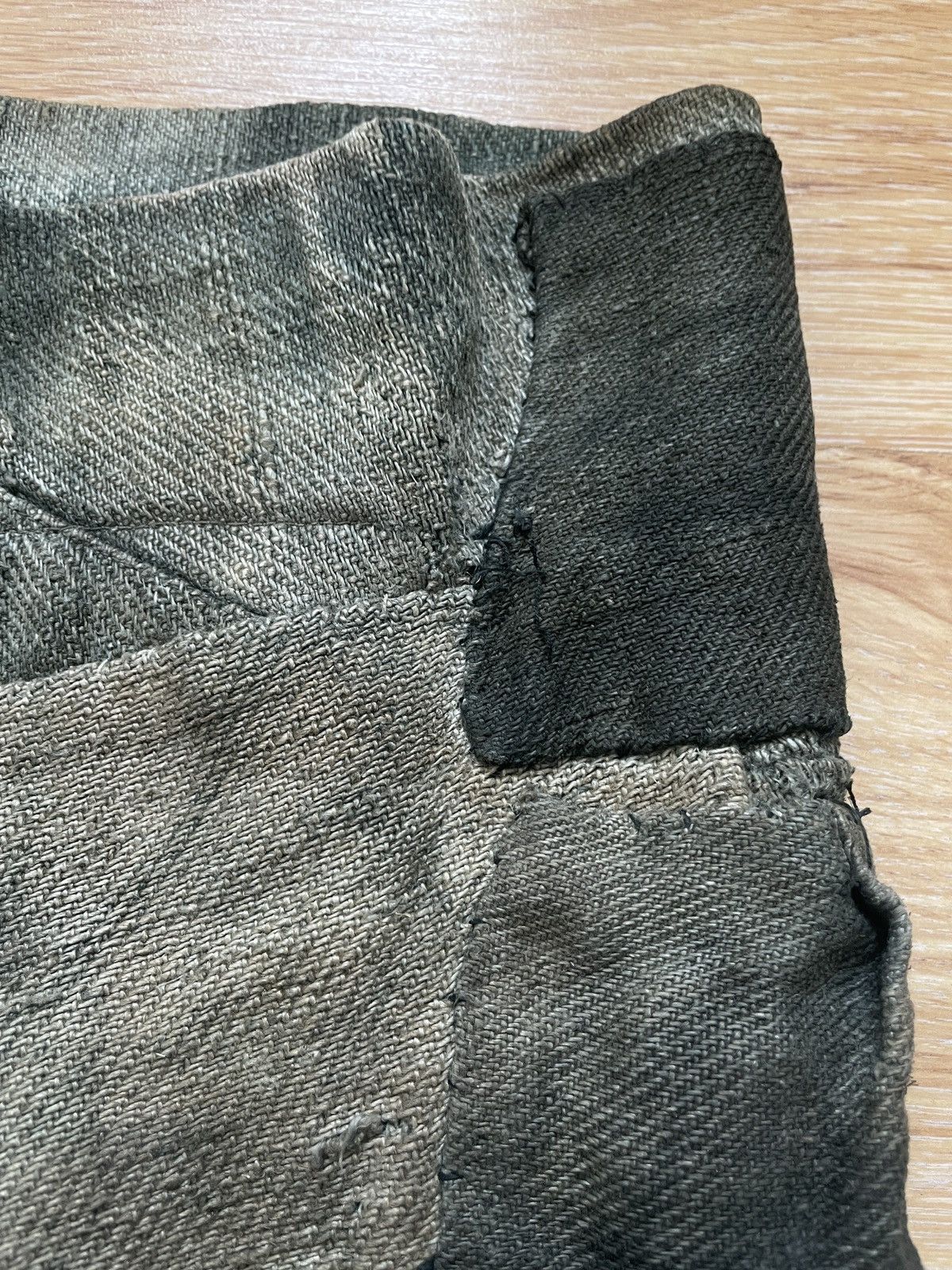 Vintage 1890-1910 Shepherds Pants (hemp + linen Shuttle loom woven) Size US 34 / EU 50 - 16 Thumbnail