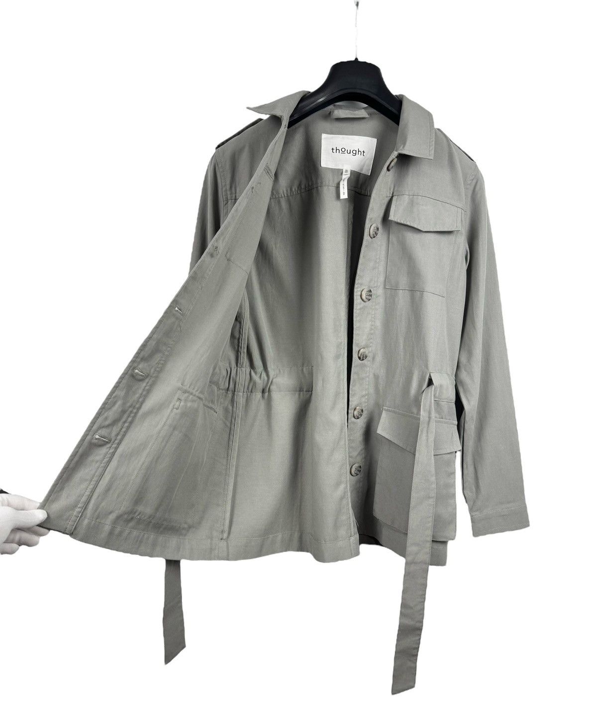 Threads 4 Thought Thought Field Belted Jacket Button Up Tencel Cotton size 38 Size M / US 6-8 / IT 42-44 - 12 Thumbnail