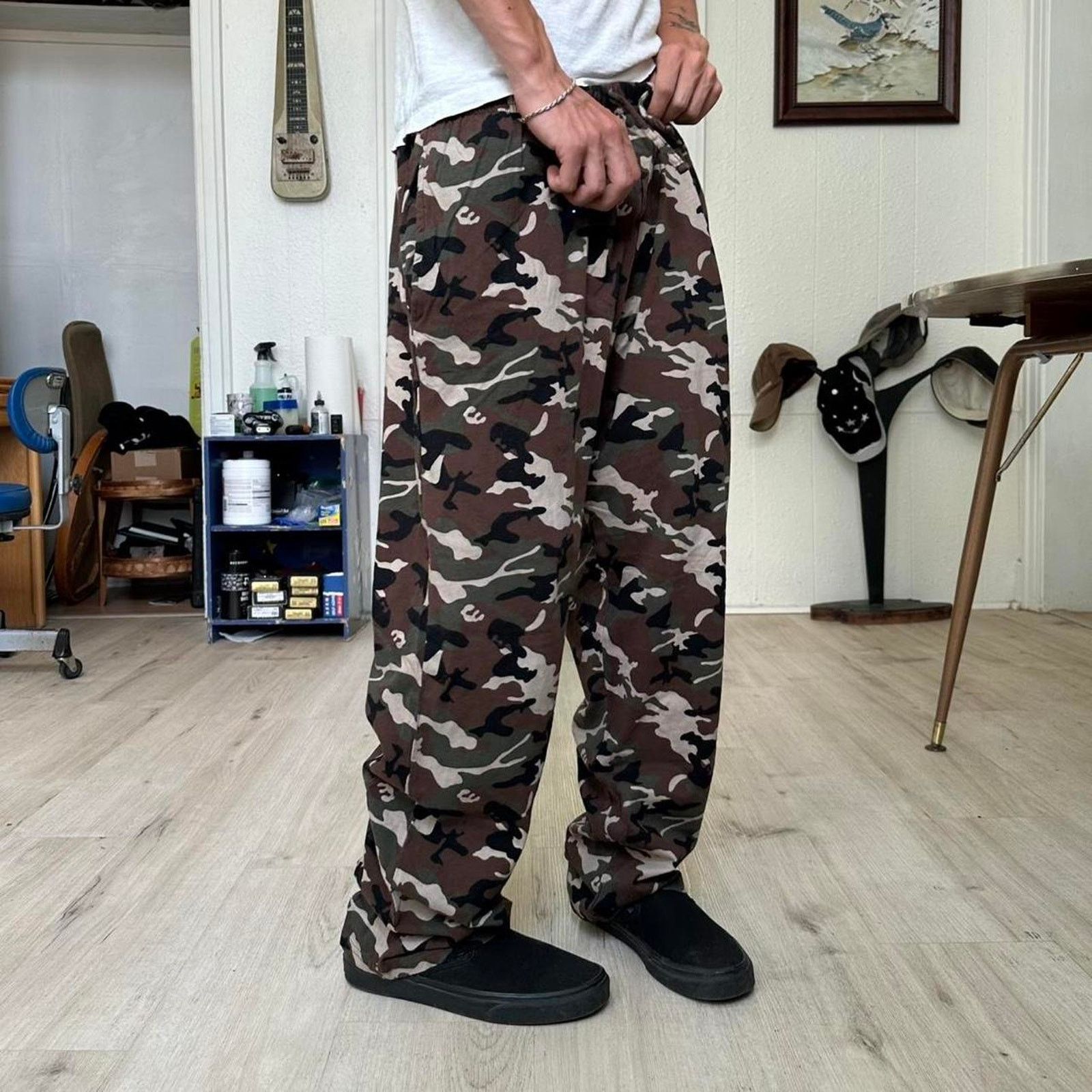 Hanes Vintage 2000s Hanes Camo Baggy PJ Pajama Pants Sweatpants Size US 34 / EU 50 - 1 Thumbnail