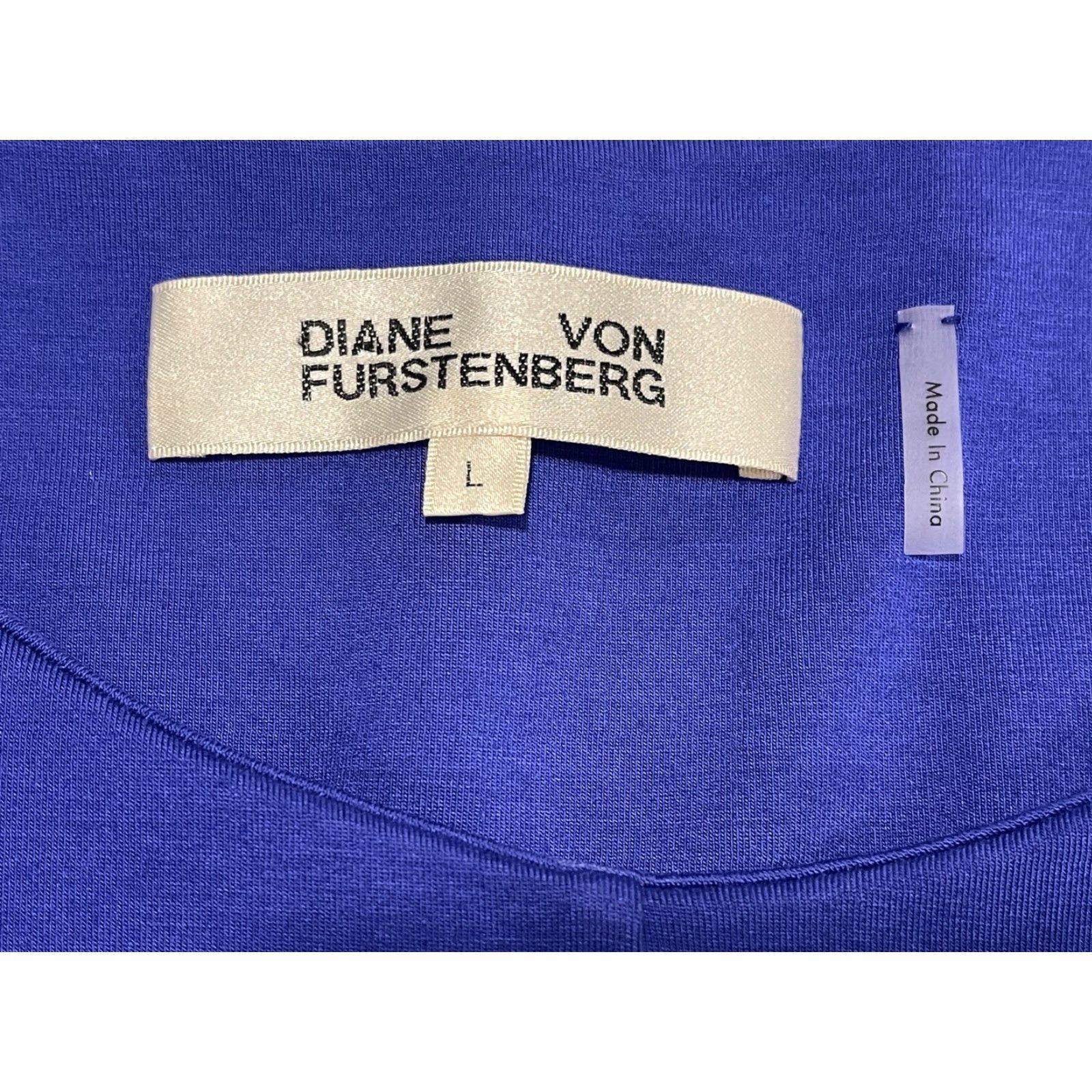 Diane von Furstenberg Diane von Furstenberg Blue Raquel Viscose Jersey Midi Dress L Womens 3/4 Sleeve Knee Length Size L / US 10 / IT 46 - 5 Thumbnail