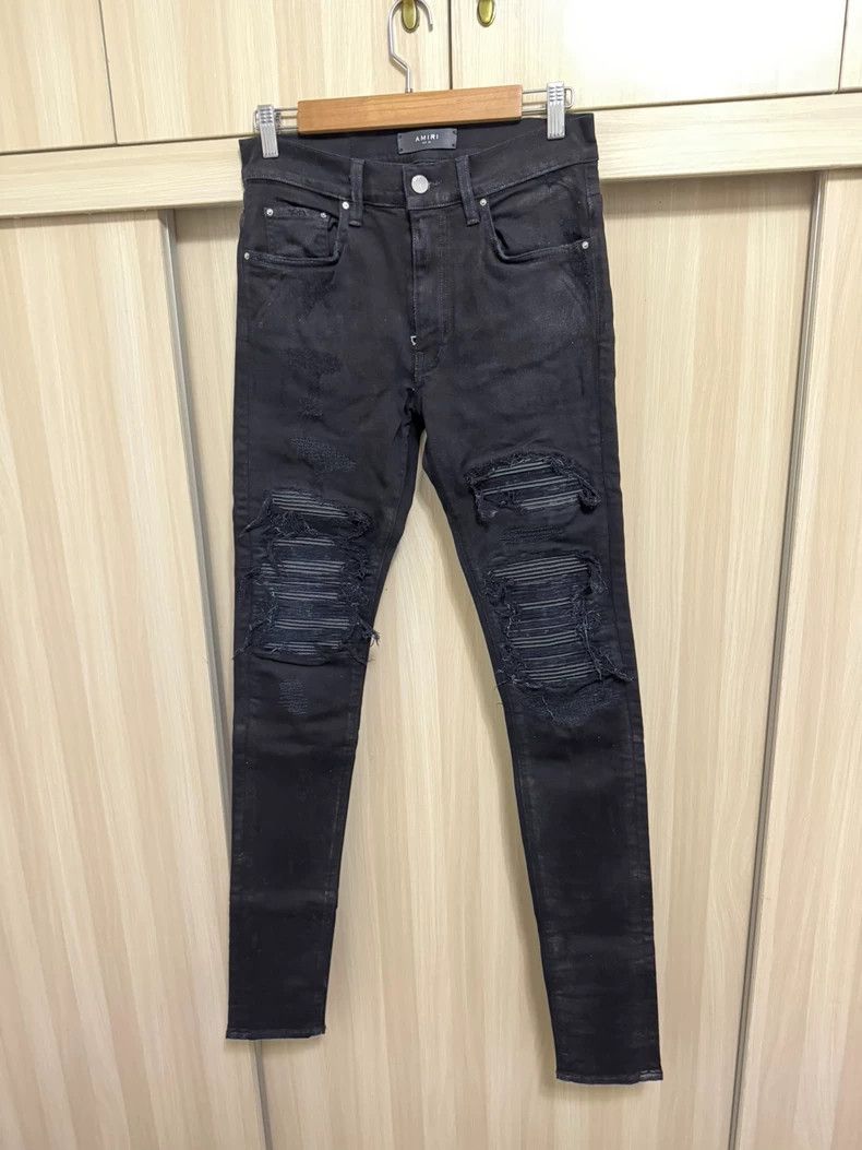 Amiri Amiri 16ss gold pink mx1 leather black jeans 2501-Nextarrow Size US 30 / EU 46 - 1 Thumbnail