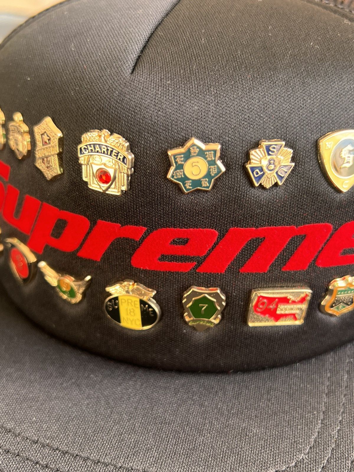 Supreme Supreme Pins Mesh Back 5 Panel Black cap hat snapback enamel Size ONE SIZE - 8 Thumbnail