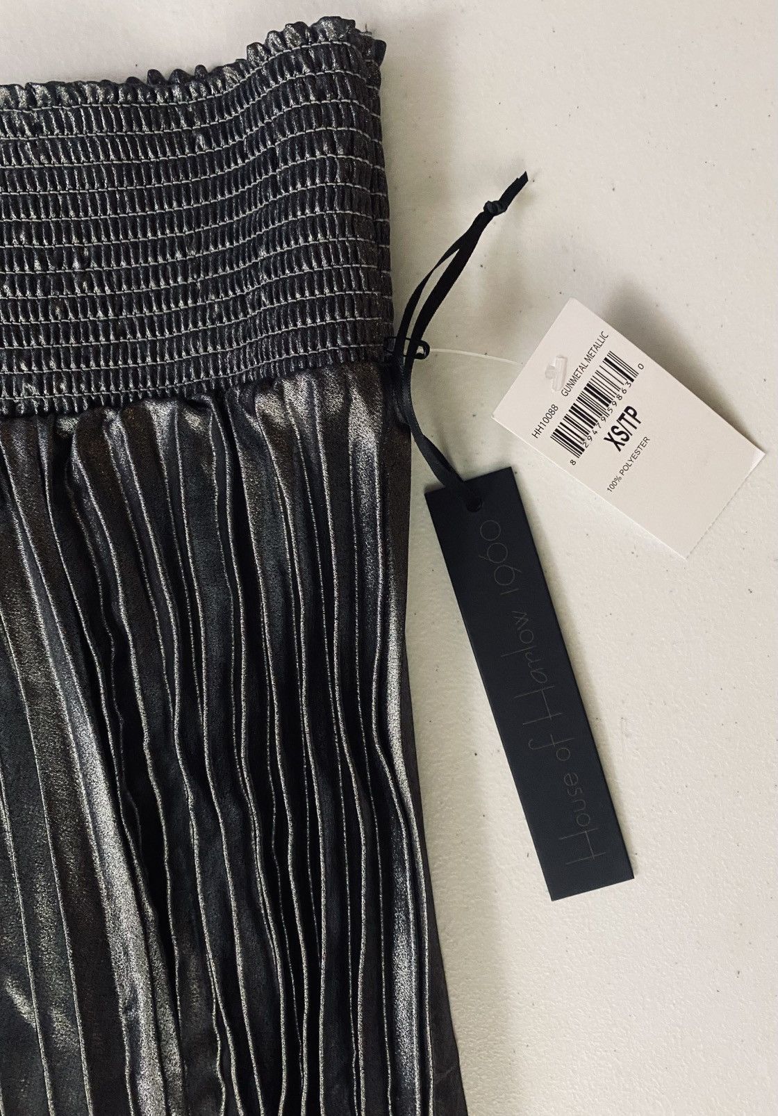 House of Harlow House of Harlow 1960 Metallic Gunmetal Pleated Maxi Skirt XS Size 26" / US 2 / IT 38 - 3 Thumbnail