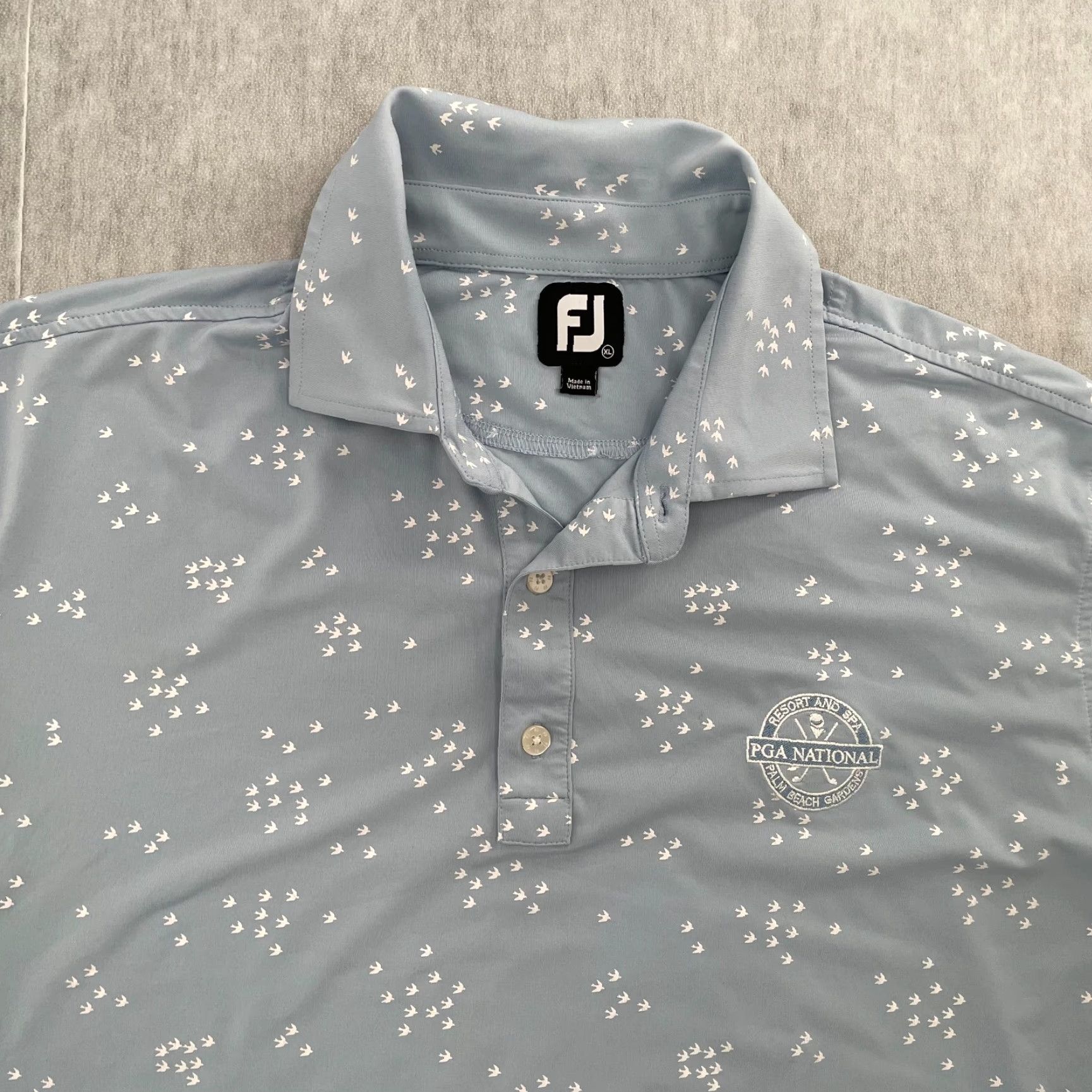 Footjoy Footjoy Polo Adult XL Blue Bird Print Golf PGA National Mens Shirt Size US XL / EU 56 / 4 - 3 Thumbnail