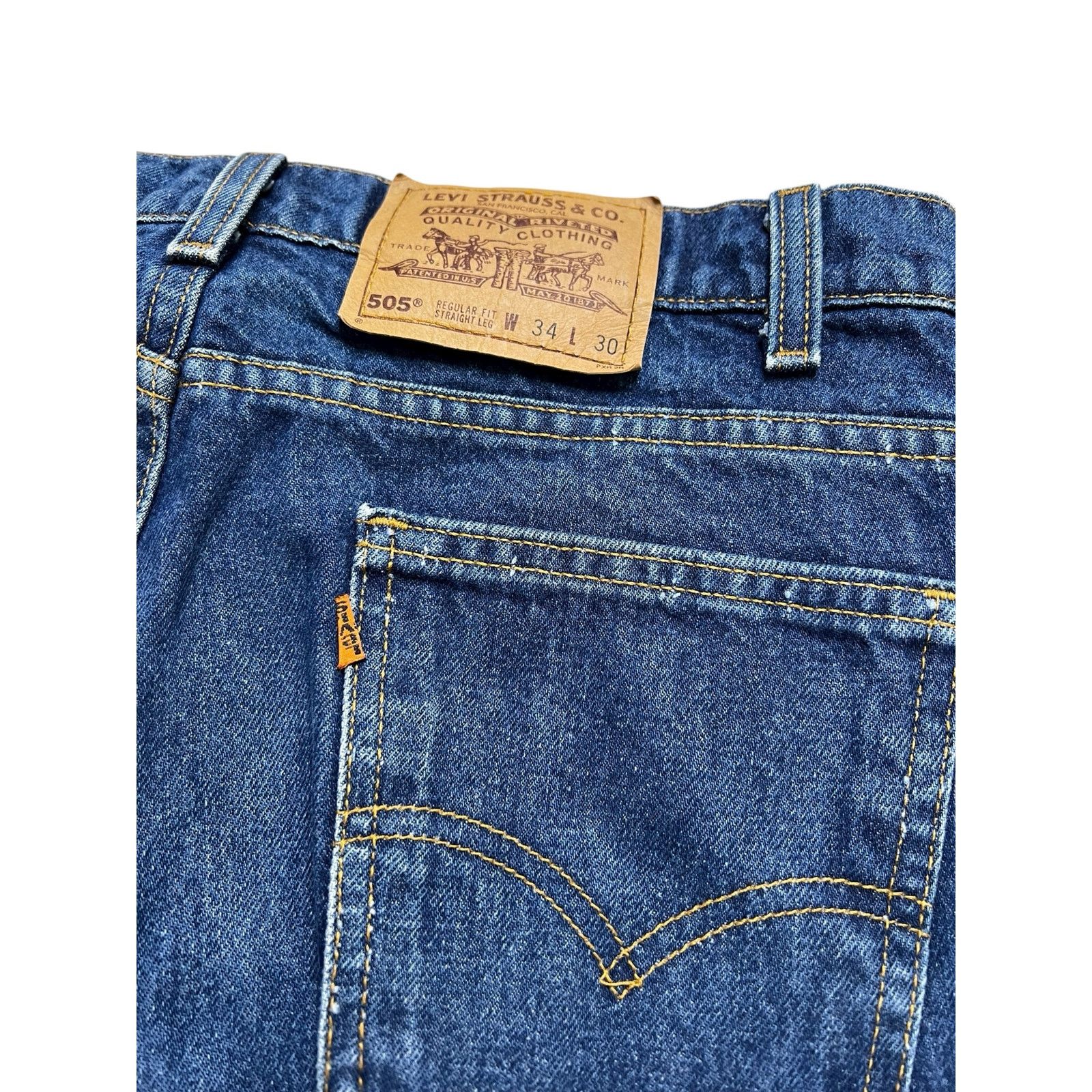 Levi's Vintage Levi’s 505 Orange Tab Straight 34x30(31x29.5) Size US 31 - 11 Thumbnail