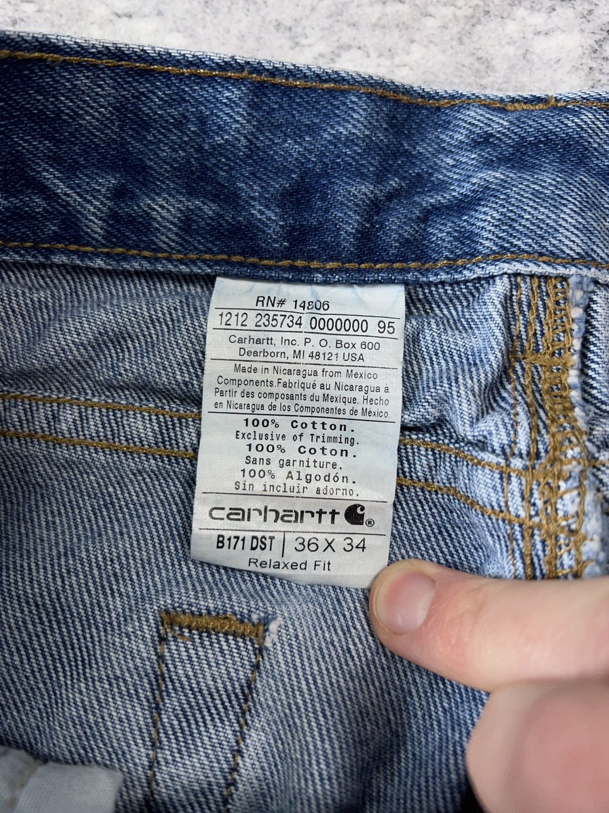 Carhartt × Vintage Y2K Carhartt Carpenter Denim Jeans 34x28” Size US 34 / EU 50 - 6 Thumbnail