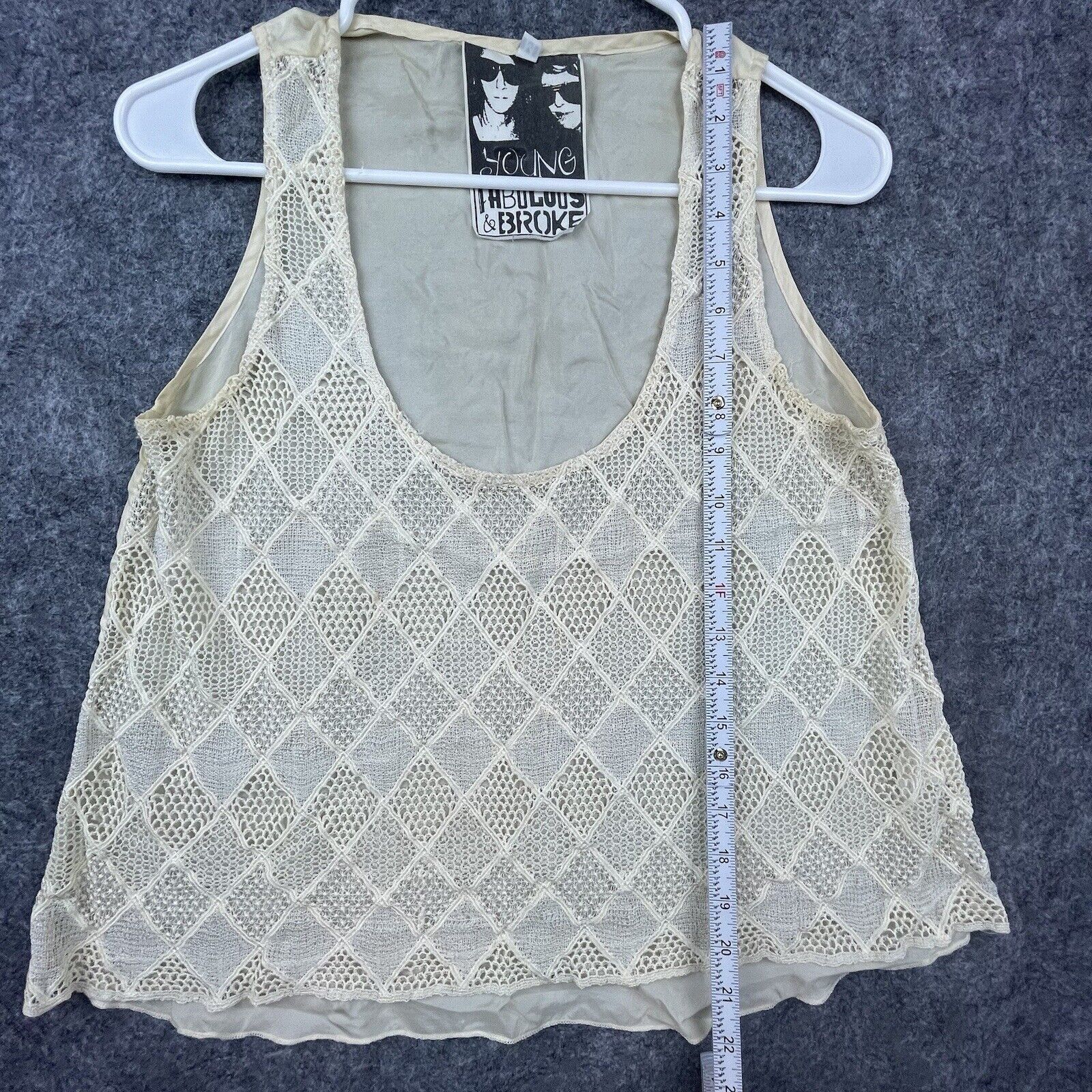 Young Fabulous & Broke Young Fabulous & Broke Top Womens Med Ivory Crochet Cottage Size M / US 6-8 / IT 42-44 - 4 Thumbnail