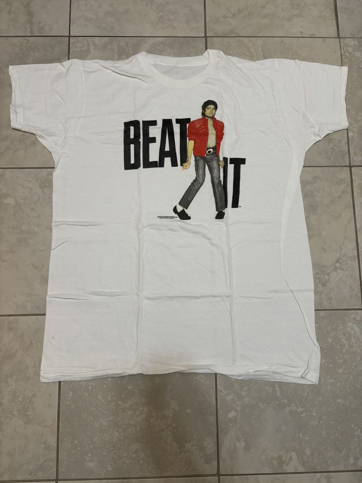 Band Tees rare vintage 80s Michael Jackson Beat It music t shirt Size US XL / EU 56 / 4 - 1 Thumbnail