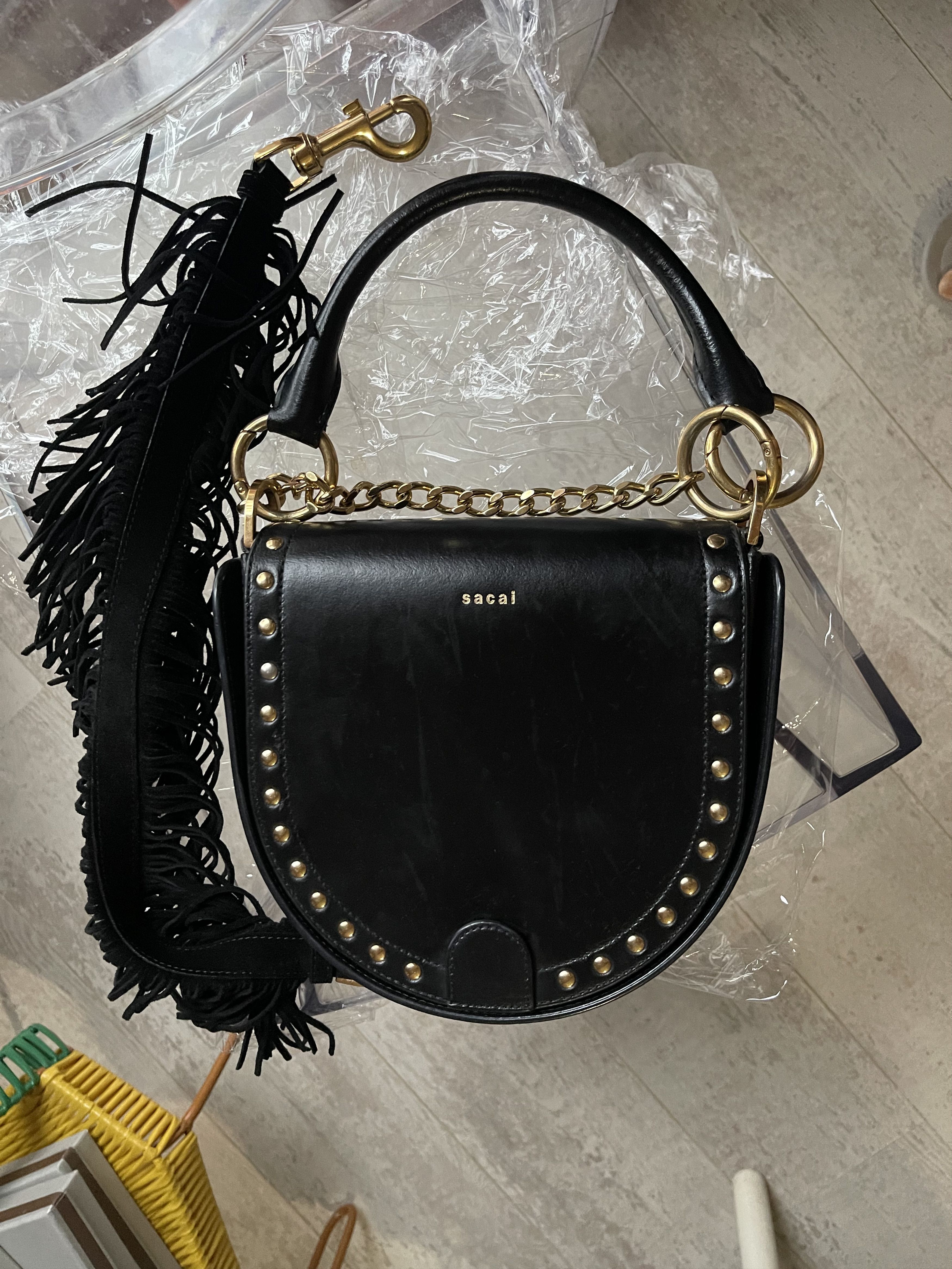 Sacai Sacai Black Horseshoe Handbag | Grailed
