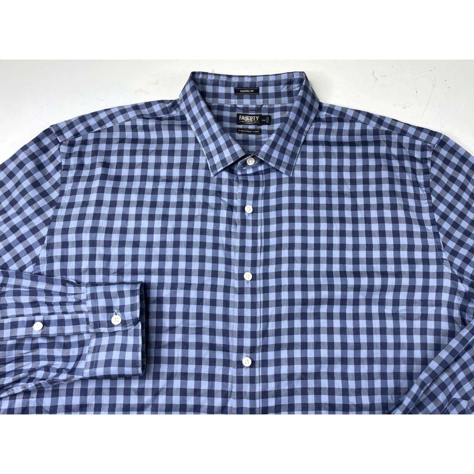 Faherty Faherty Movement Shirt Mens 2XL Button-Down Blue Plaid Classic Fit Size US XXL / EU 58 / 5 - 2 Thumbnail