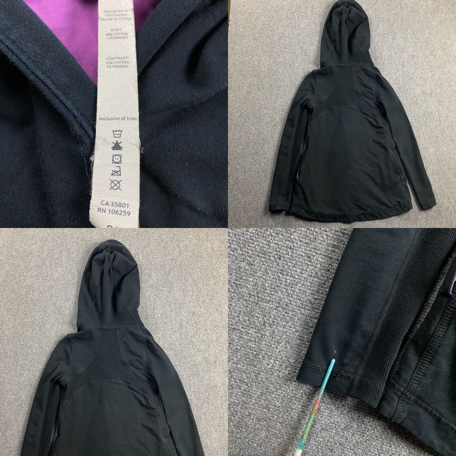 Lululemon LuluLemon Awareness Wrap 6 Black Purple Hooded Sacada a Gratitude Jacket Ombre Size ONE SIZE - 4 Preview