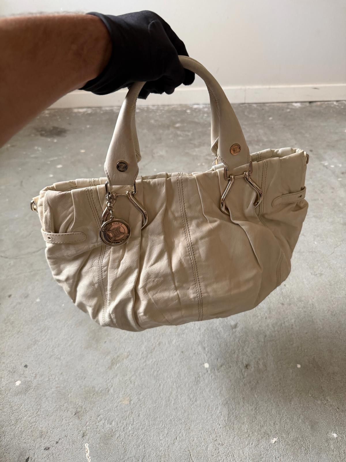 Celine Celine 2Way Leather Shoulder Bag White Size ONE SIZE - 6 Thumbnail