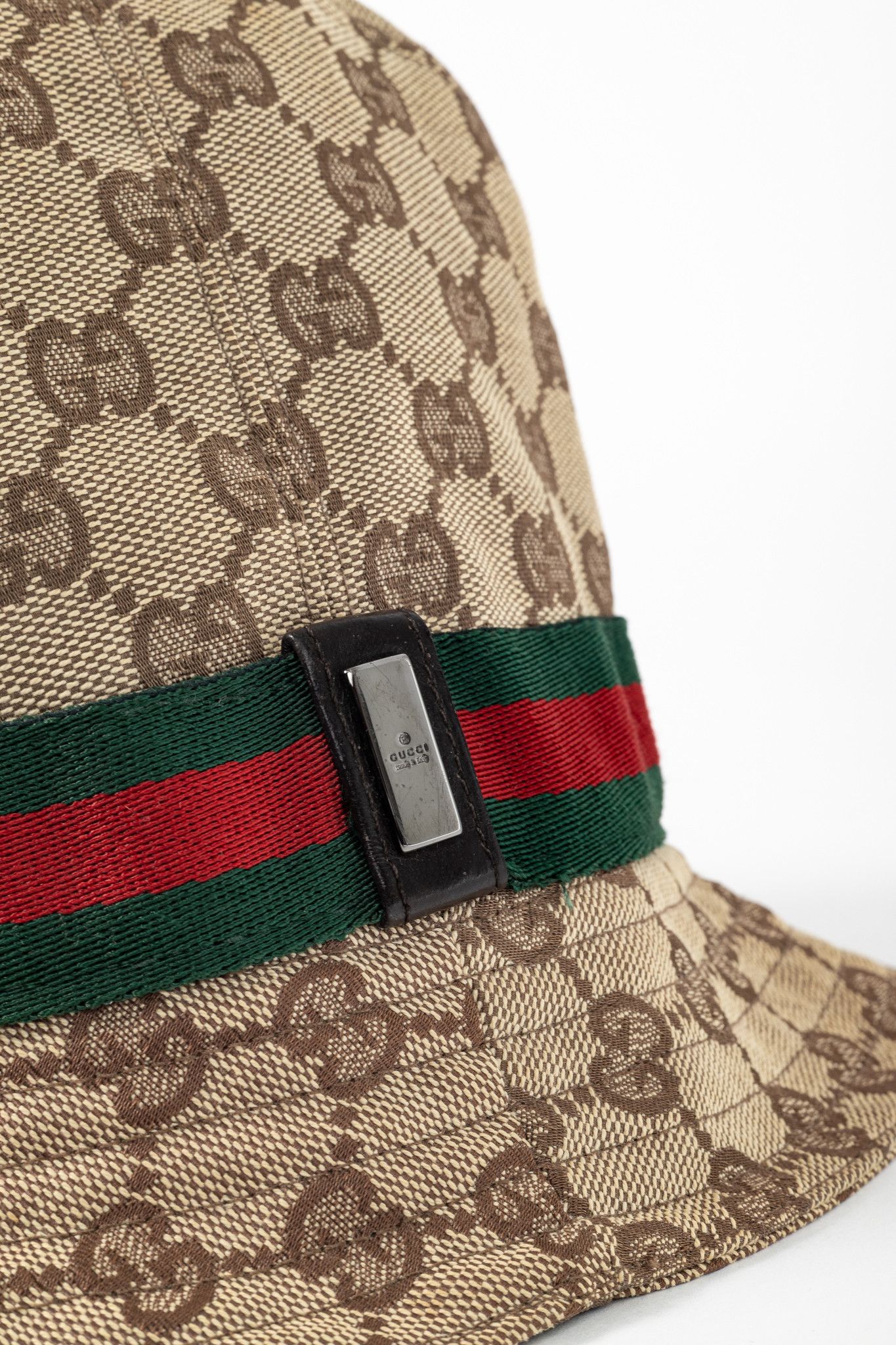 Gucci Gucci Beige & Ebony GG Canvas Web Bucket Hat Size ONE SIZE - 5 Thumbnail