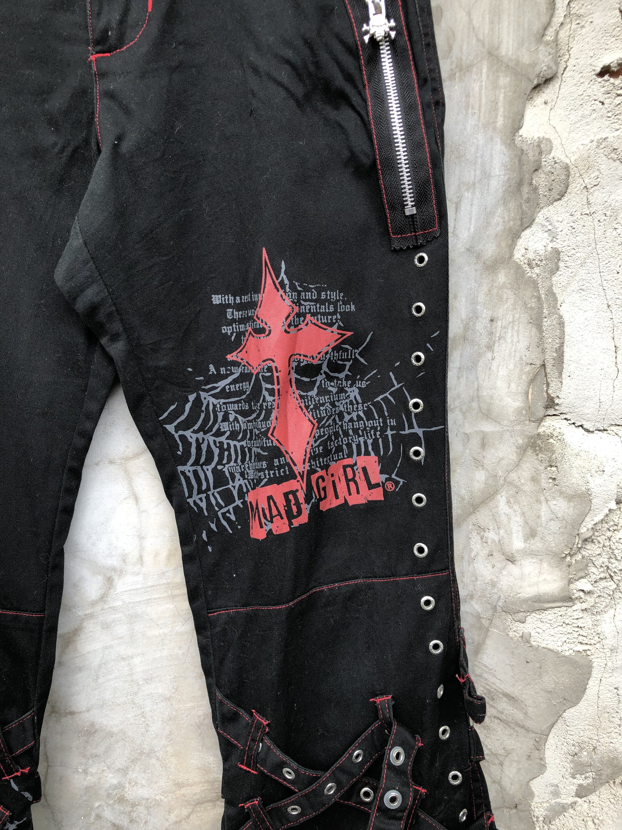 Beauty Beast Mad Girl by Mad Punks Bondage Goth flared pants Size 28" / US 6 / IT 42 - 5 Thumbnail