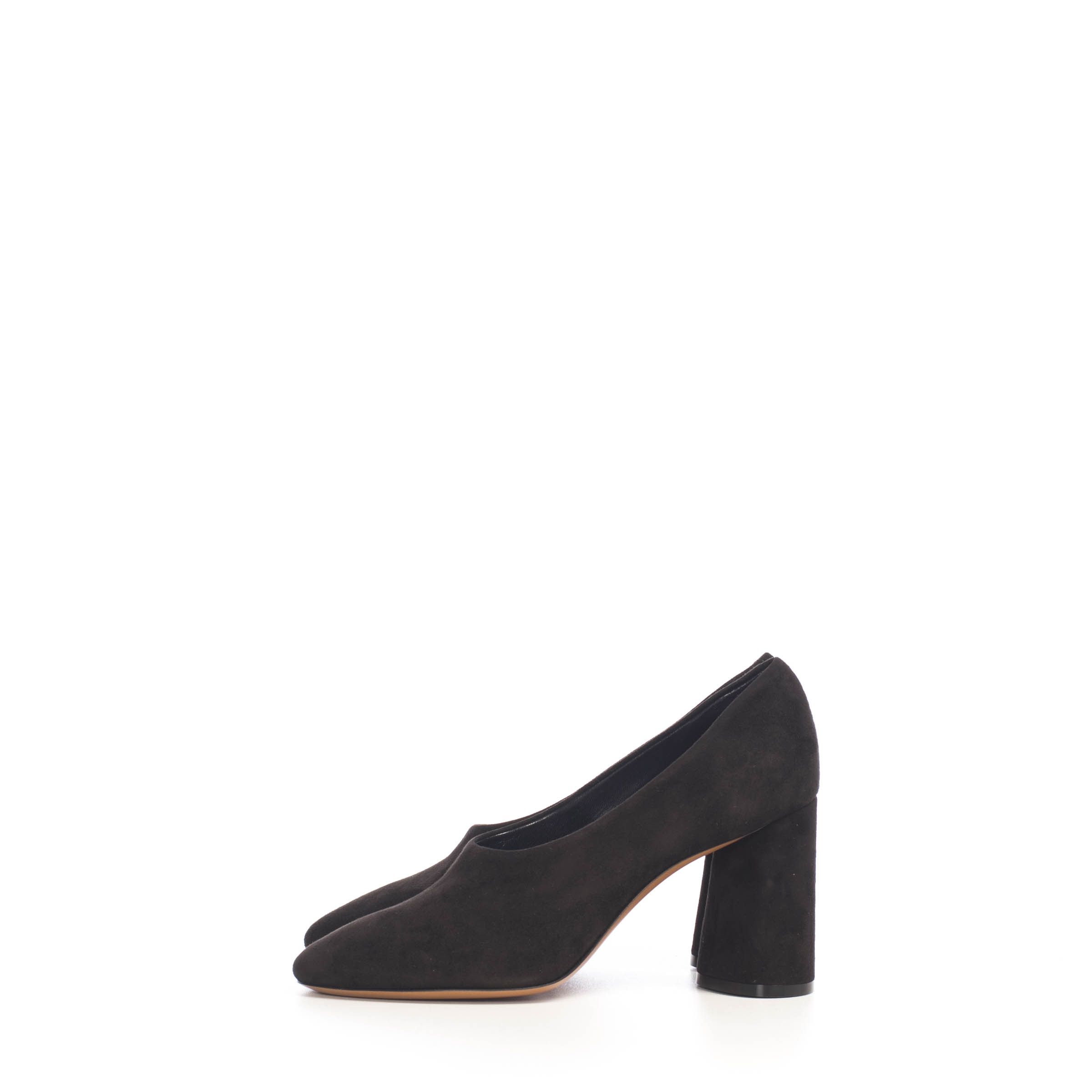 Celine Black Suede Elliptic Heel High Décolleté Pump Size US 5 / IT 35 - 4 Thumbnail