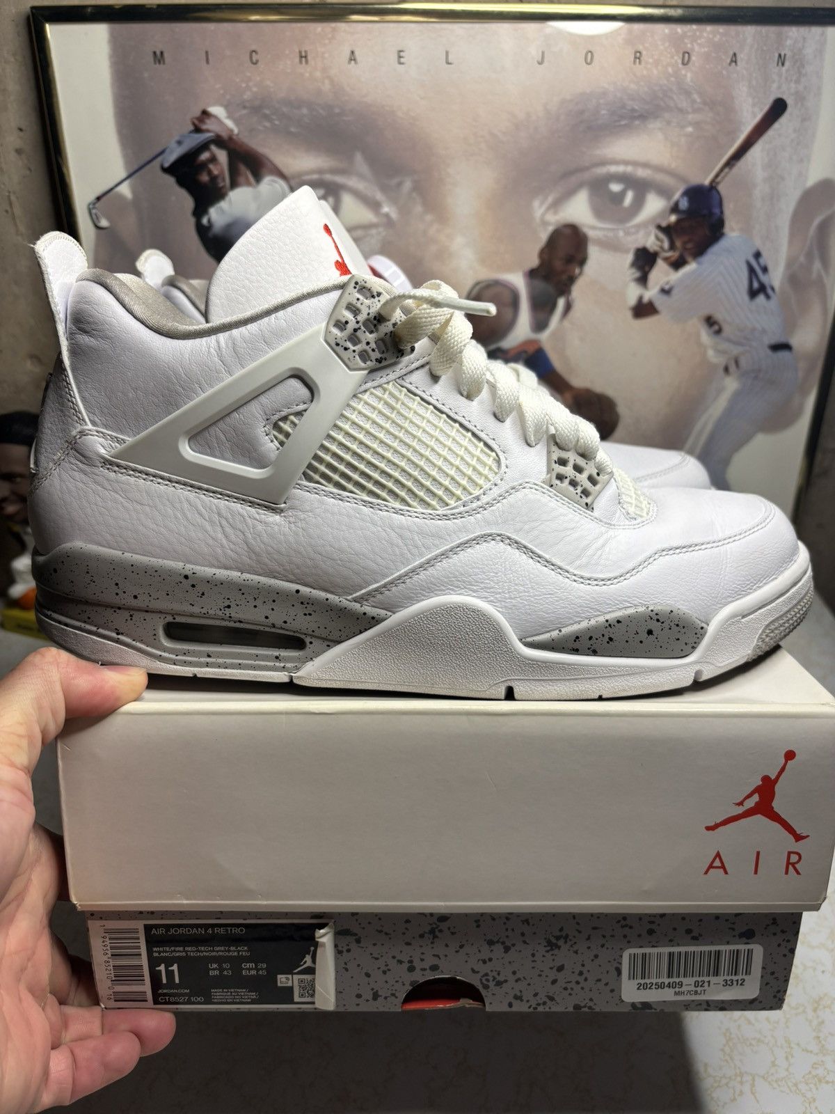 Jordan Brand Jordan Retro 4 ‘white oreo’ Size US 11 / EU 44 - 1 Thumbnail