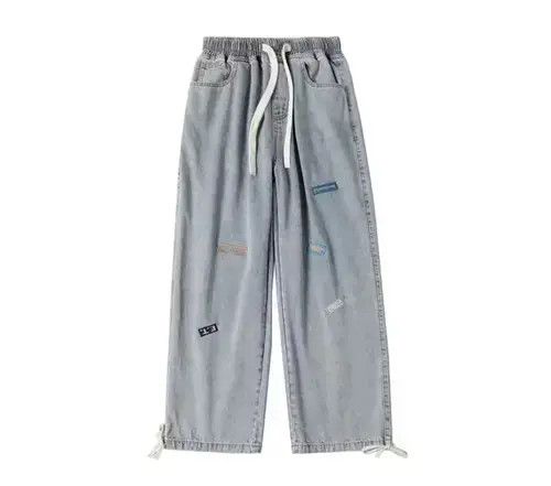 22SS Indigo Union Light Blue Denim Stitching Patchwork Pants