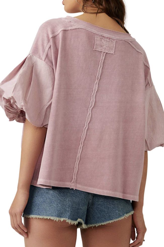Free People Free People We the Free Blossom Tee in Mauve ( M ) Size M / US 6-8 / IT 42-44 - 2 Thumbnail
