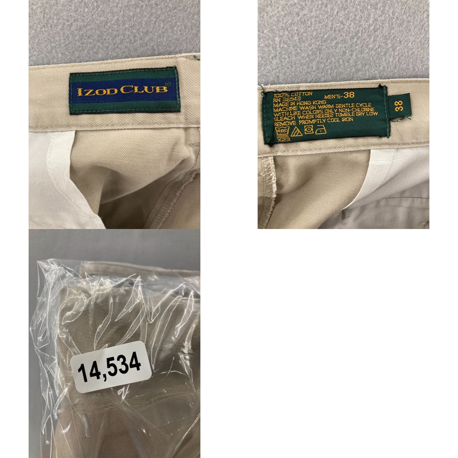 Izod VTG IZOD Club Shorts Men 38 Beige Chino Pleated Front Pockets Casual Preppy Golf Size US 38 / EU 54 - 8 Thumbnail