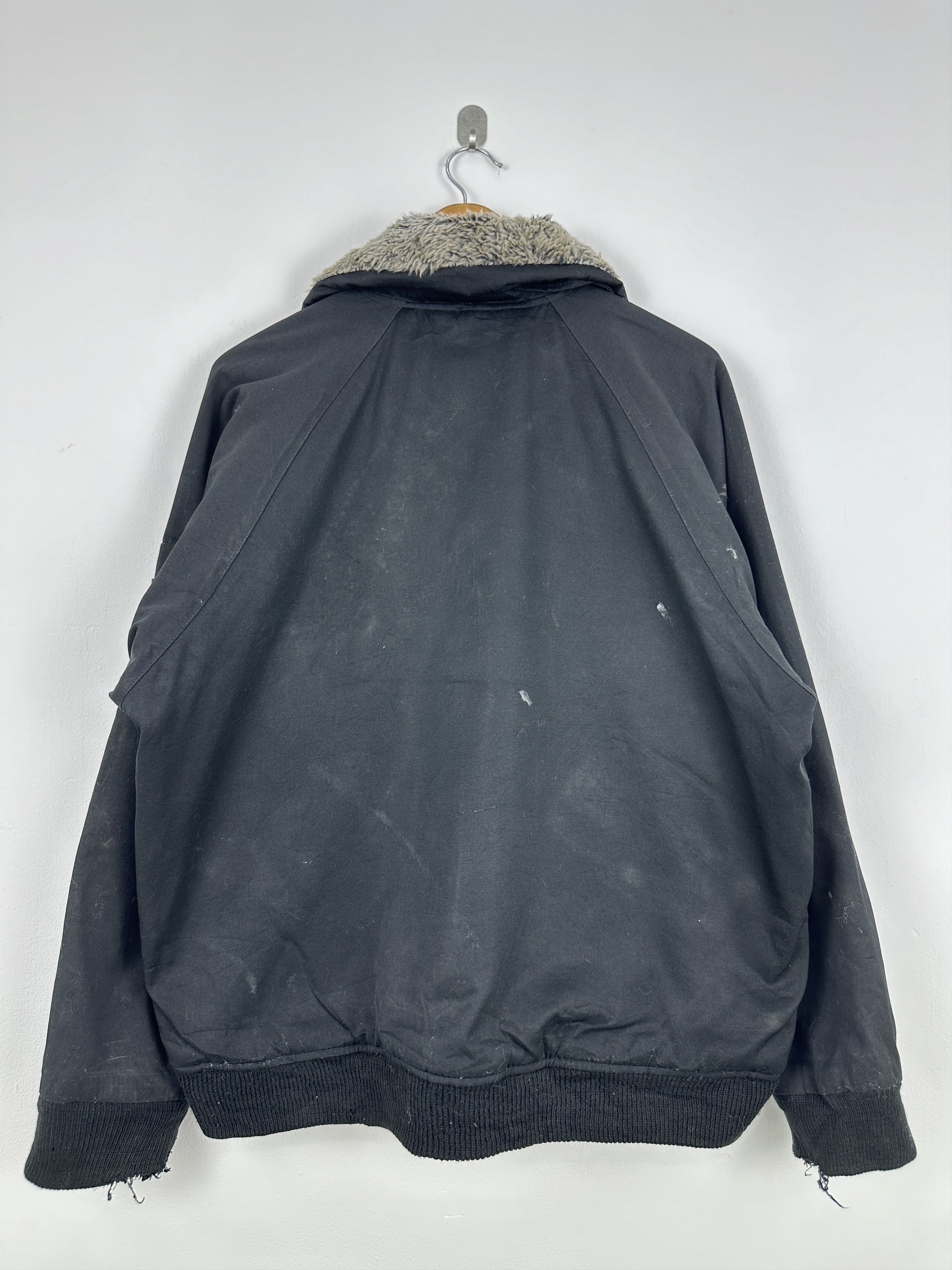 LONE WOLF Vintage Lonely Wolf Zipper Ups Bomber Jacket Black JA0079 Size US XL / EU 56 / 4 - 3 Thumbnail