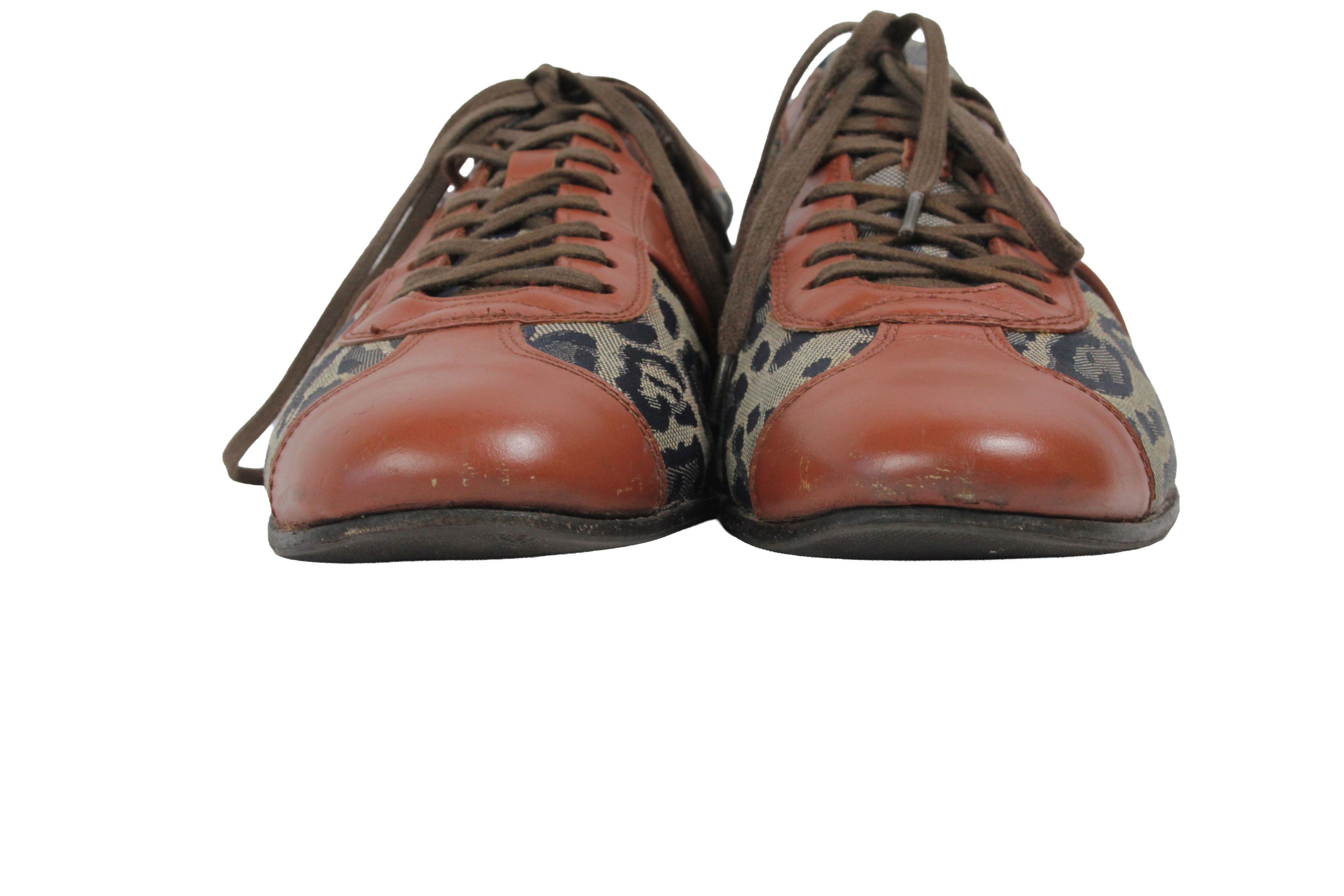 Roberto Cavalli 00S Leopard Jacquard Low Sneakers Vintage Size US 10 / EU 43 - 4 Thumbnail
