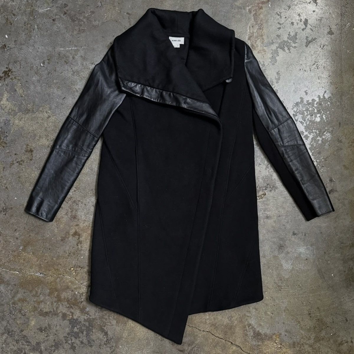 Helmut Lang HELMUT LANG WOOL/LAMB SKIN TRENCH - BLACK - S Size S / US 4 / IT 40 - 1 Thumbnail