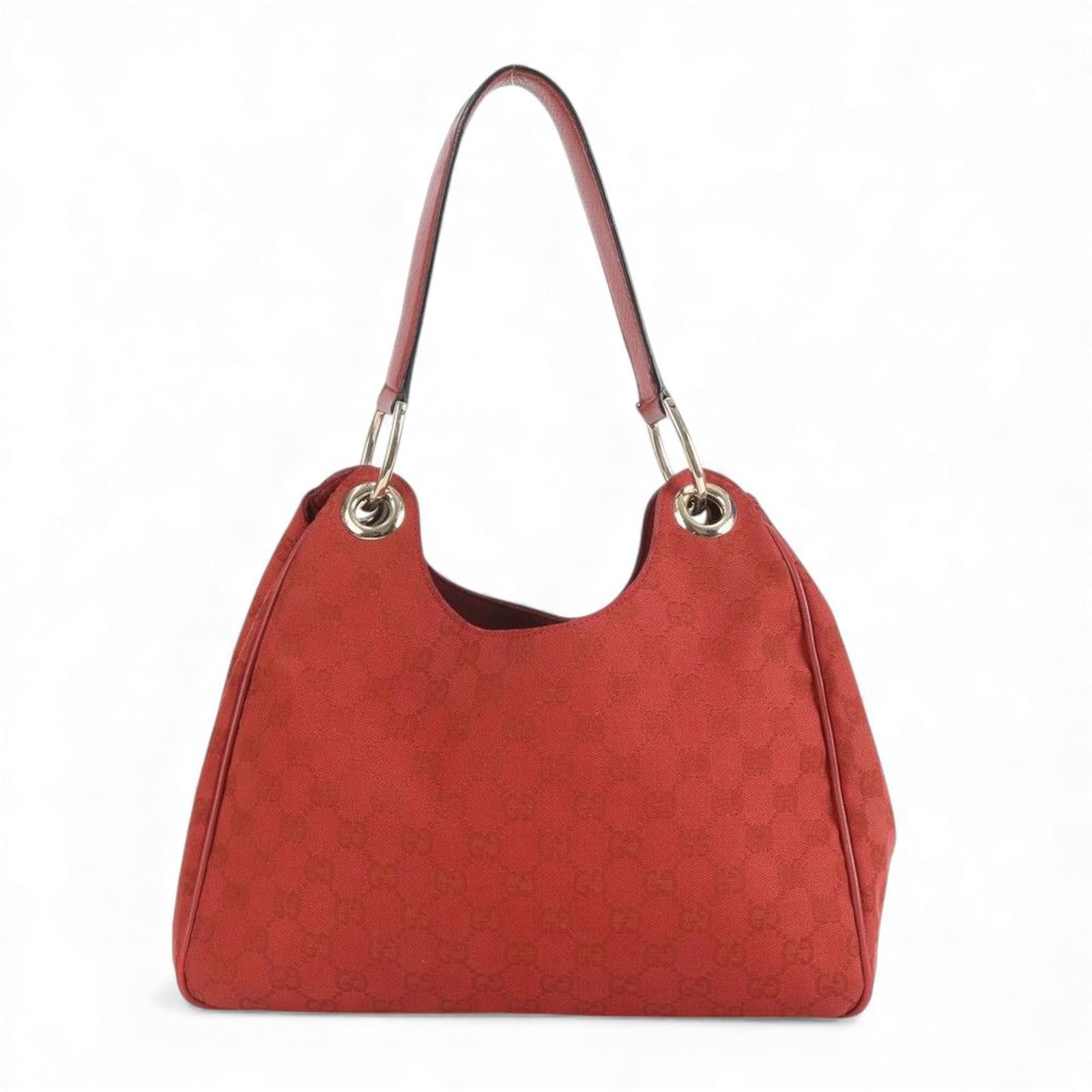 Gucci Gucci - Red Monogram Canvas Shoulder Bag Size ONE SIZE - 1 Thumbnail