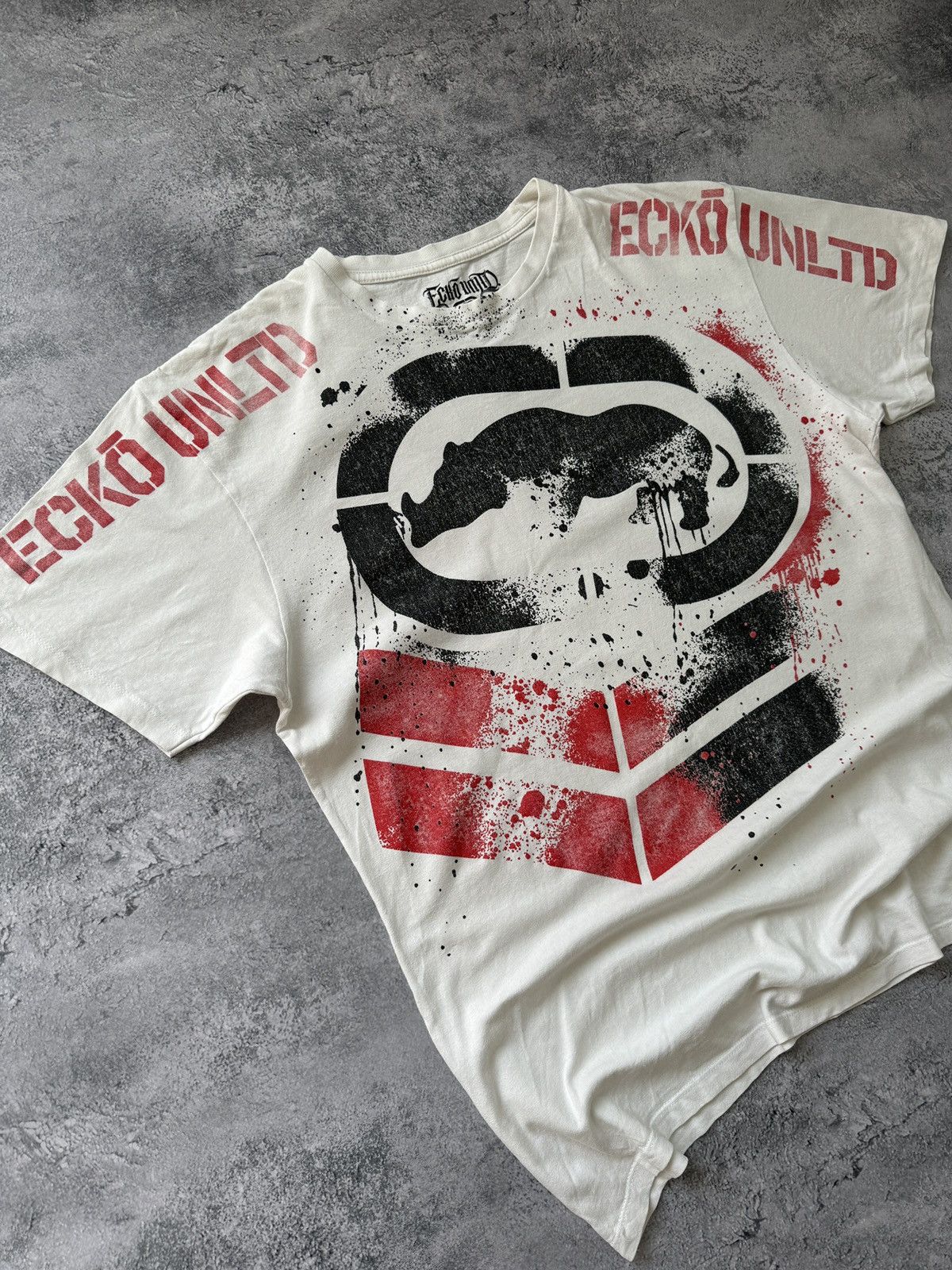 Ecko Unltd. Vintage Ecko Unlimited Big Logo White T-Shirt size L Size US L / EU 52-54 / 3 - 4 Thumbnail