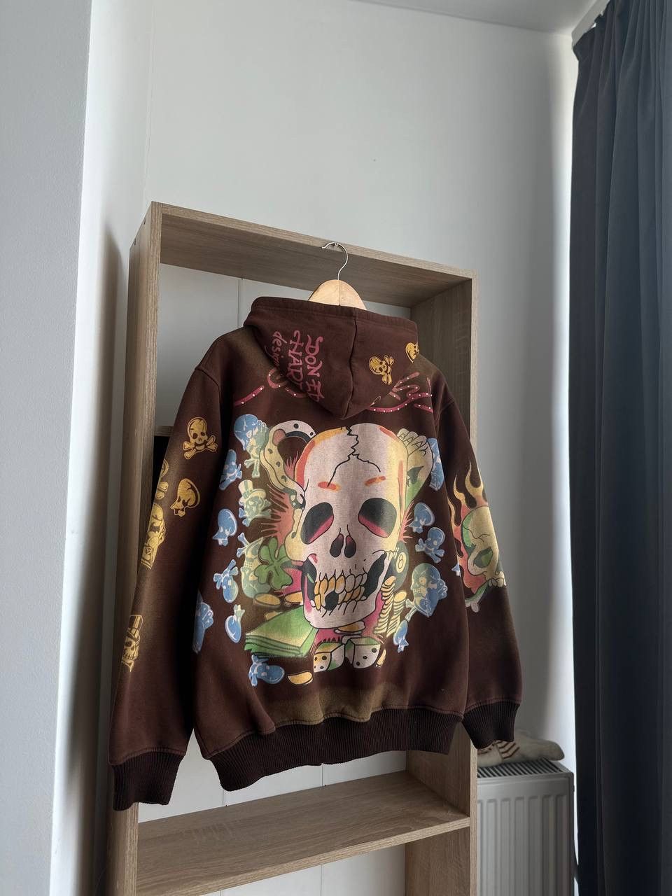 Christian Audigier × Ed Hardy × Vintage Vintage Ed Hardy Christian Audigier Brown Hoodie Size US XL / EU 56 / 4 - 20 Thumbnail