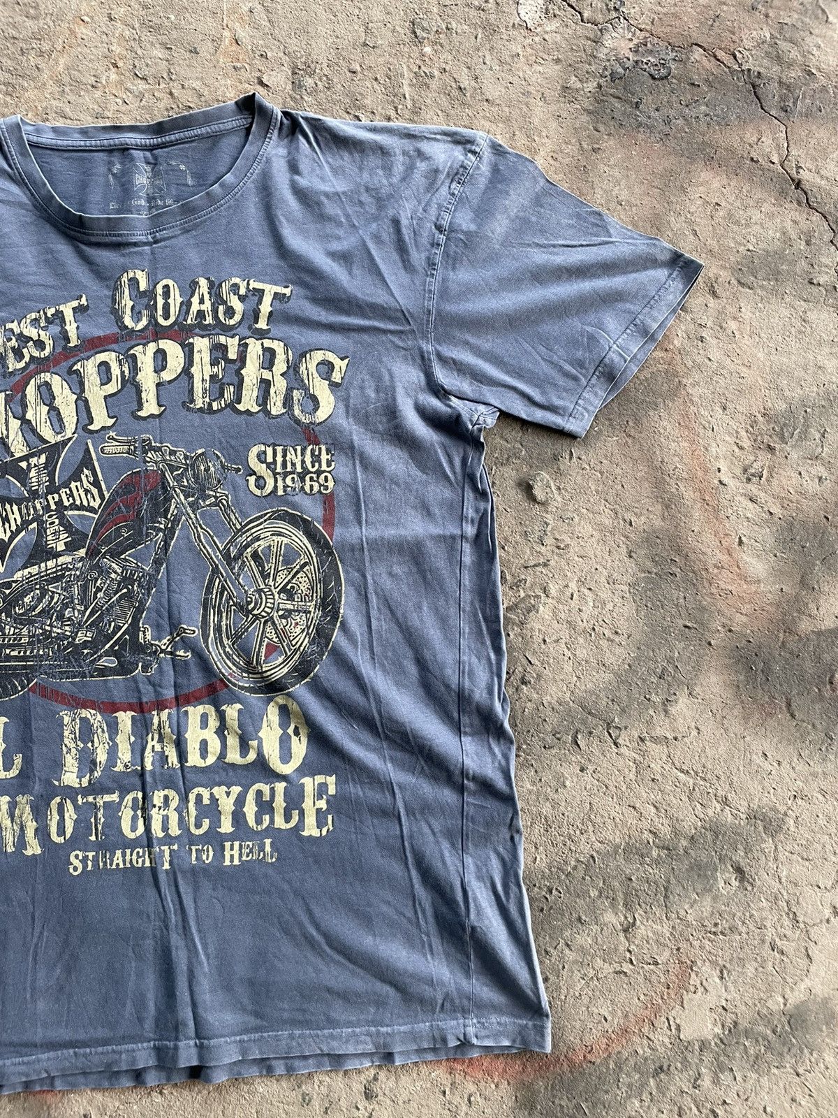 Vintage VINTAGE T-SHIRT WEST COST CHOPPERS el diablo motorcycle Size US XL / EU 56 / 4 - 4 Thumbnail