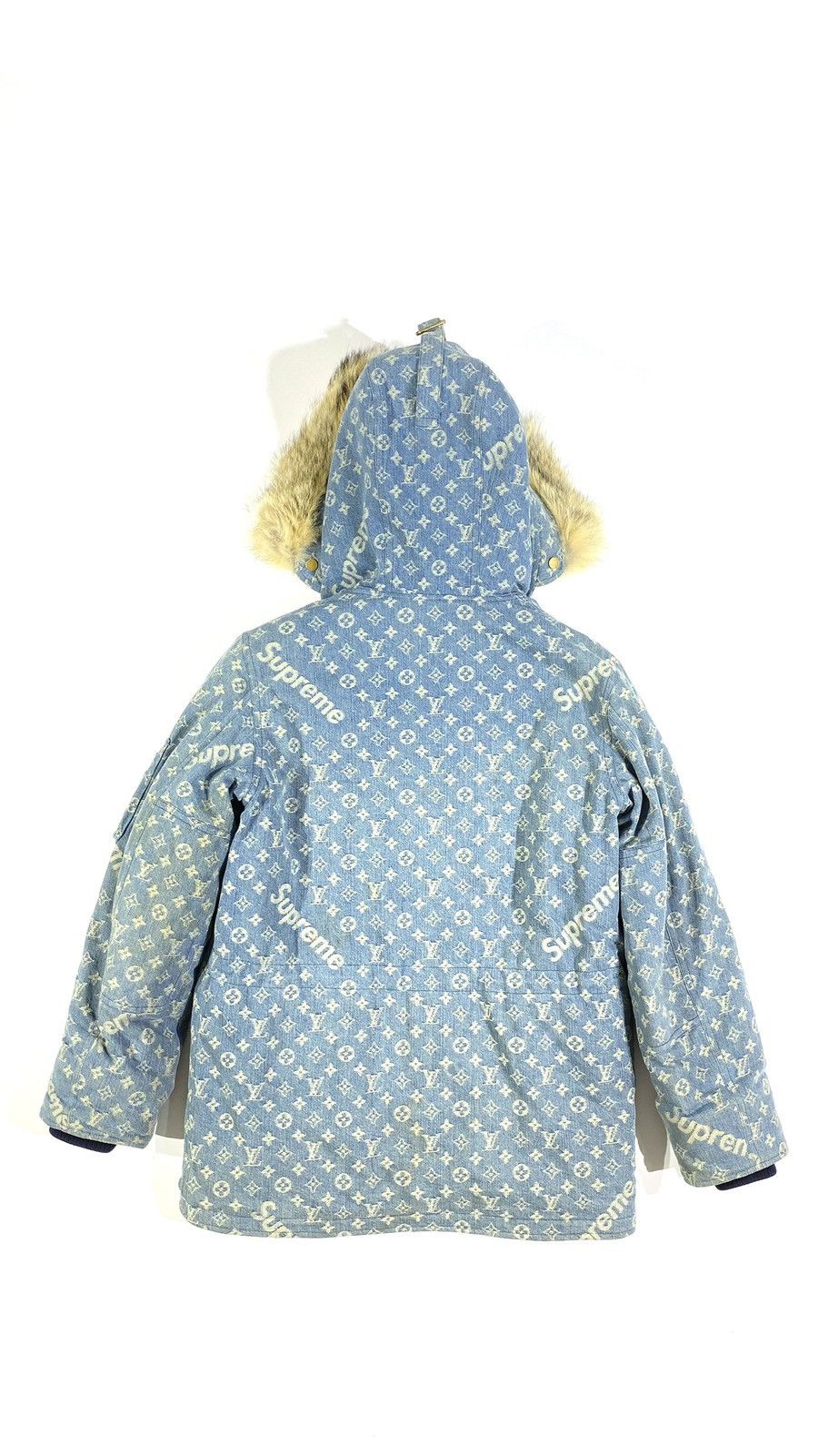 Louis Vuitton × Supreme Louis Vuitton X Supreme 46 Parka Denim Blue Monogram Size US S / EU 44-46 / 1 - 2 Thumbnail