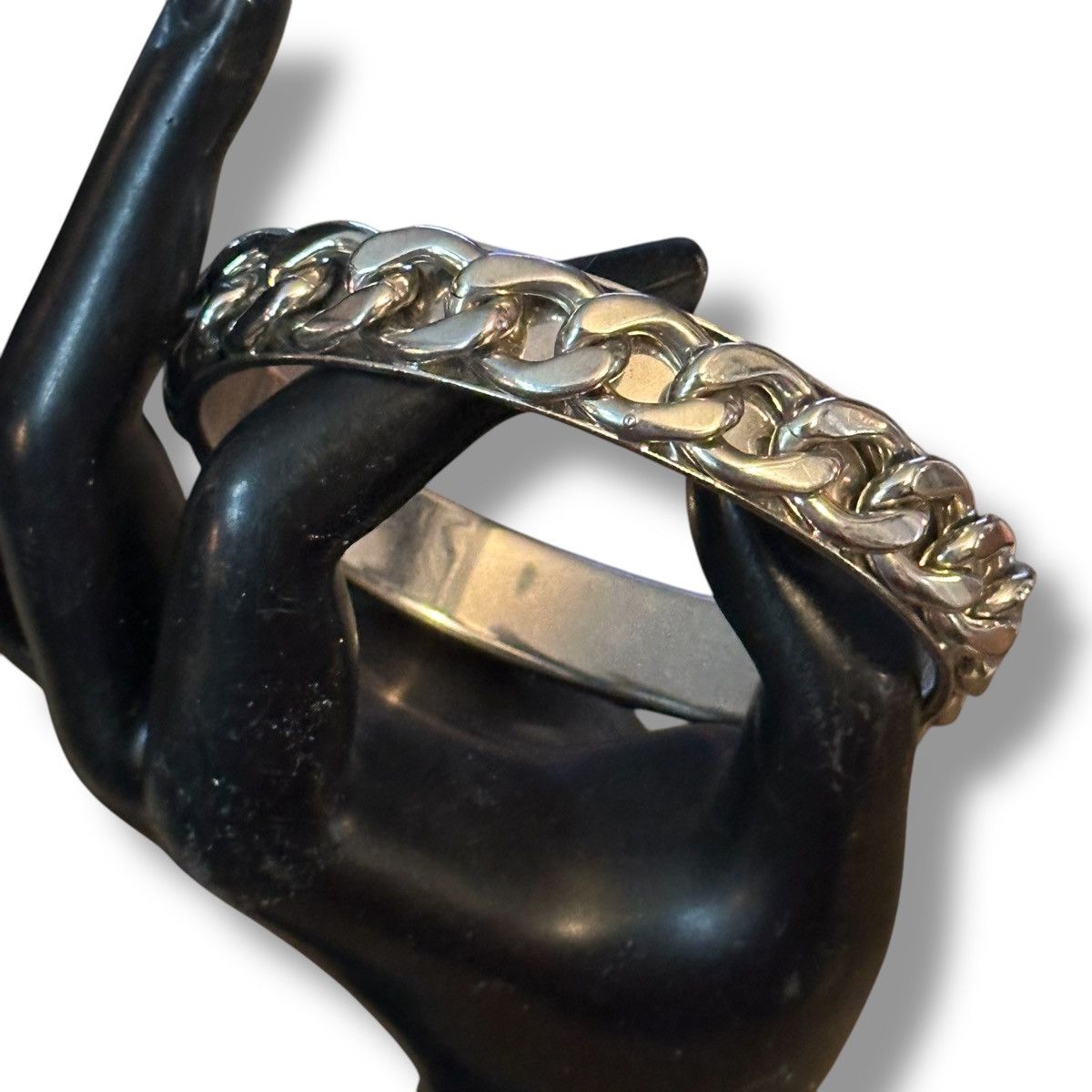 Other Stainless steel curb link inlay bangle bracelet Size ONE SIZE - 2 Thumbnail