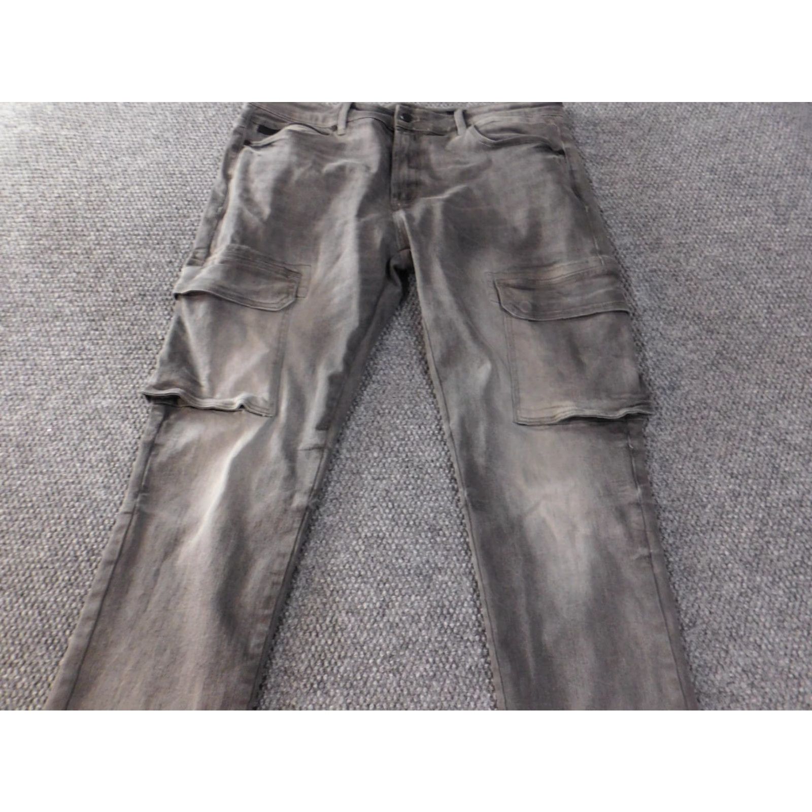 Vintage Rockstar Jeans Mens 38x33 Gray Denim Straight Pockets zipper Mid Rise Regular Fit 33in Inseam Size US 38 / EU 54 - 3 Thumbnail